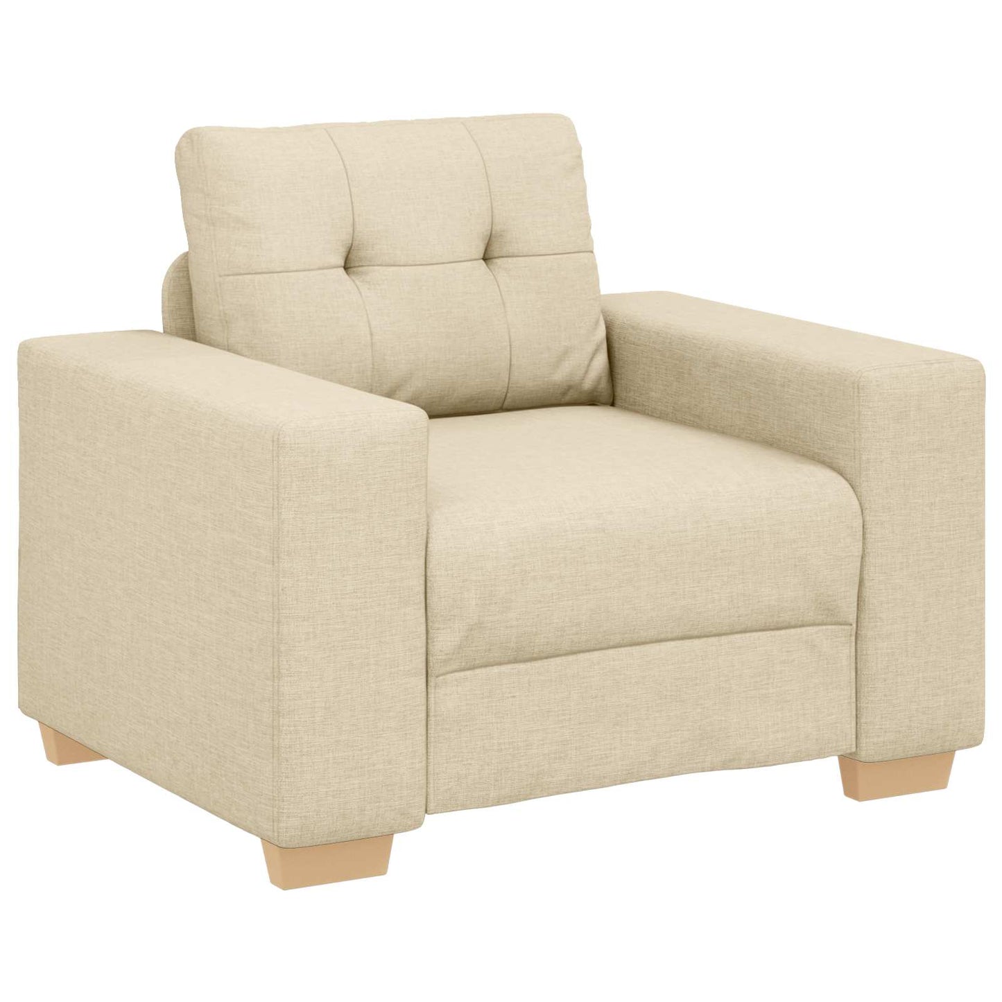 Sofa 3 pcs Creme 221 x 80 x 80 cm Leinenmischgewebe
