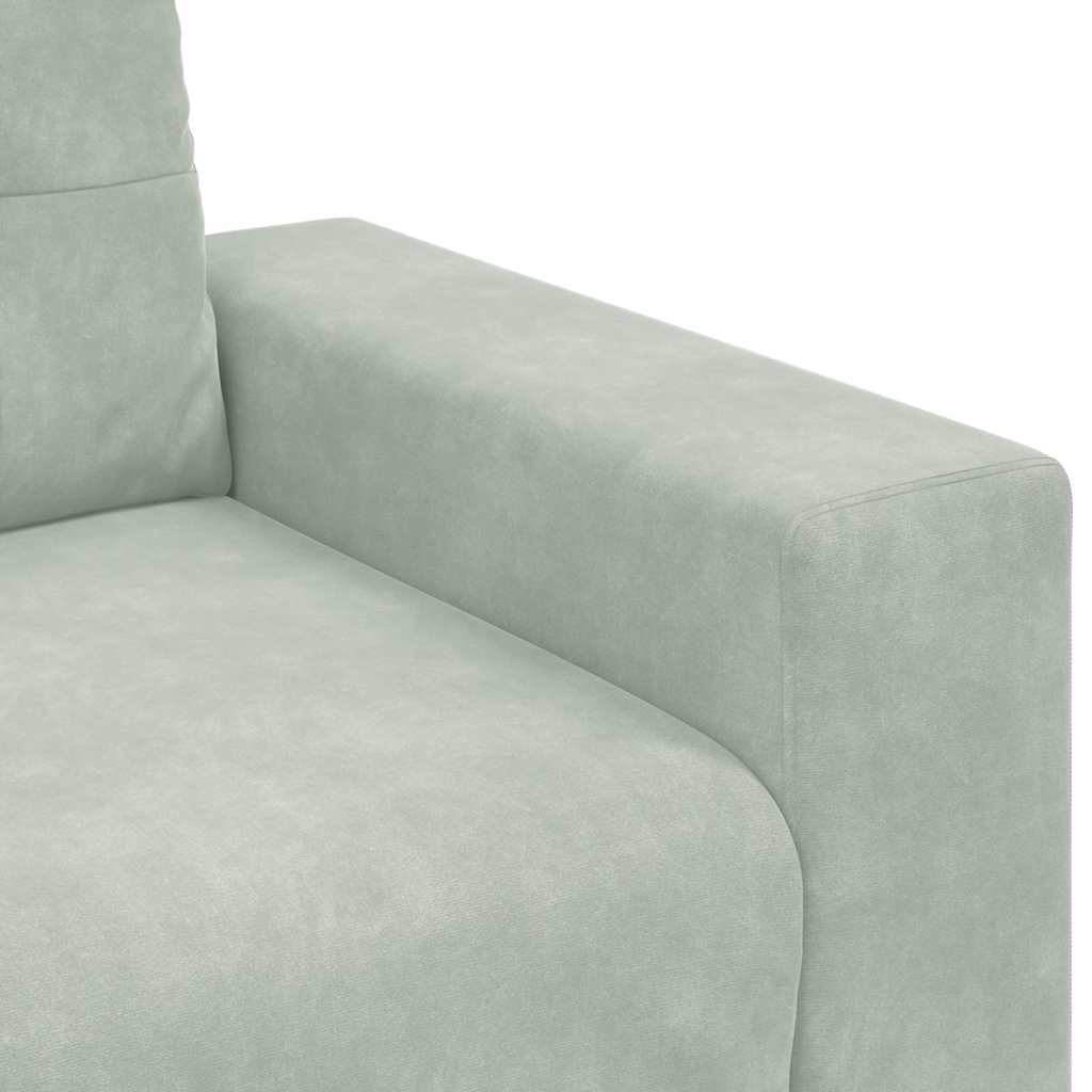 Sofa Set 3 pcs Hellgrau 221 x 80 x 80 cm Samt