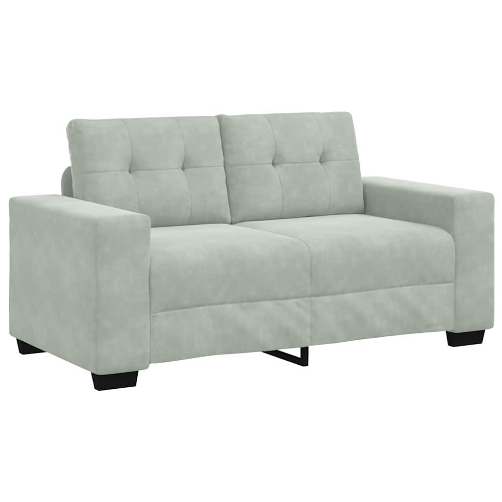 Sofa Set 3 pcs Hellgrau 221 x 80 x 80 cm Samt