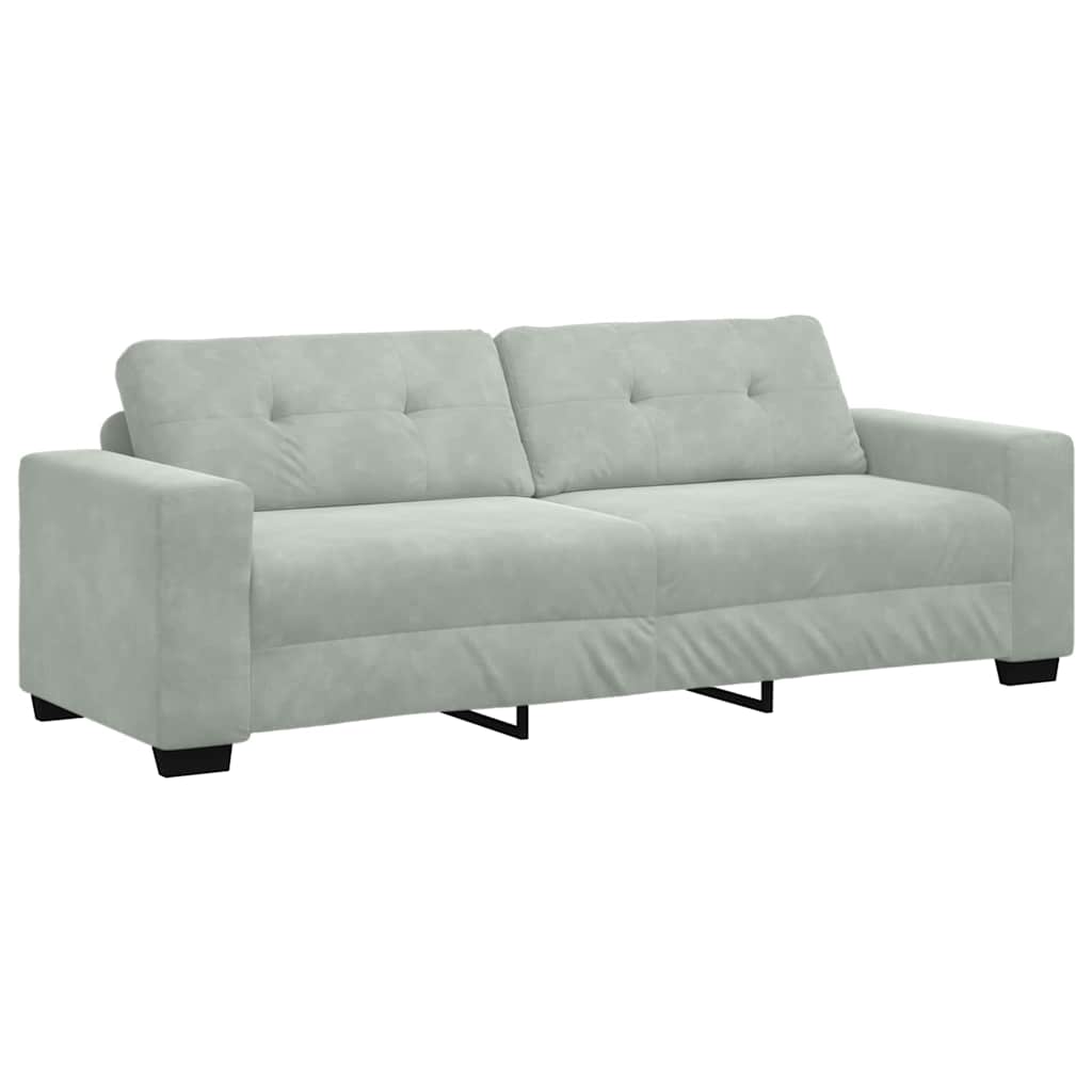 Sofa Set 3 pcs Hellgrau 221 x 80 x 80 cm Samt