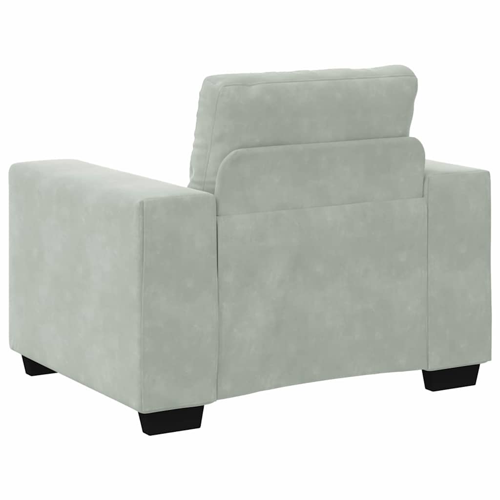 Sofa Set 3 pcs Hellgrau 221 x 80 x 80 cm Samt