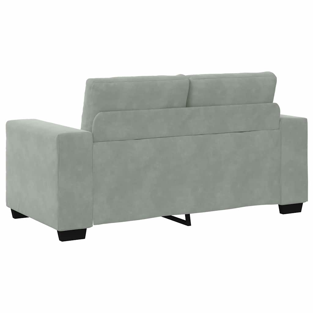 Sofa Set 3 pcs Hellgrau 221 x 80 x 80 cm Samt