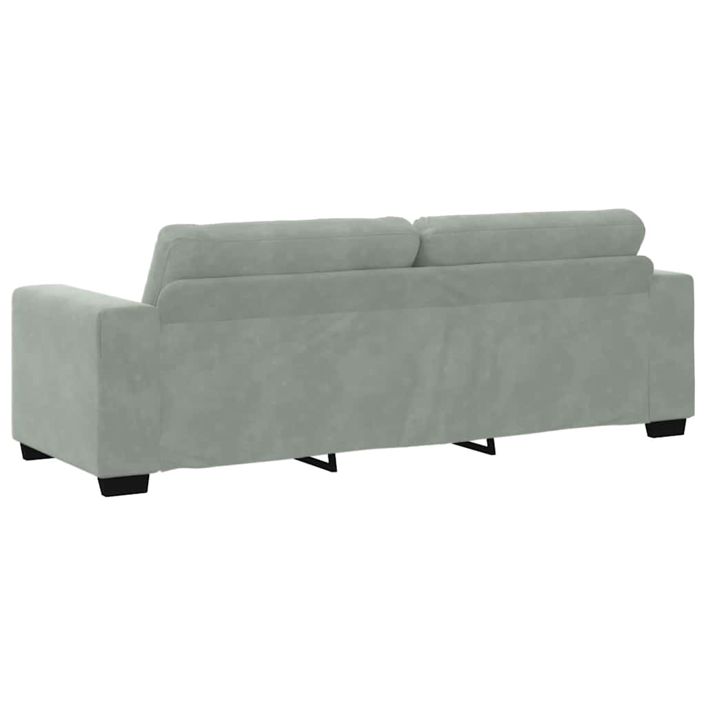 Sofa Set 3 pcs Hellgrau 221 x 80 x 80 cm Samt