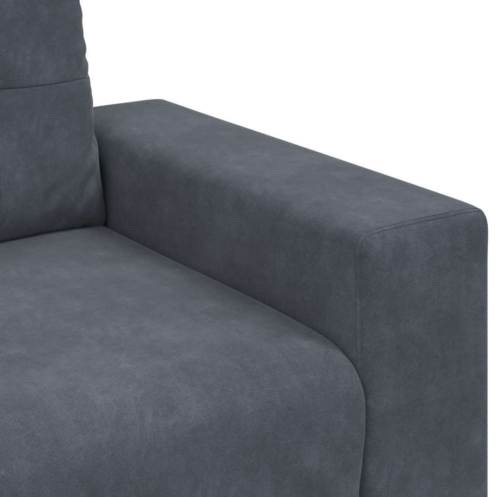 Sofa Set 3 pcs Dunkelgrau 221 x 80 x 80 cm Samt