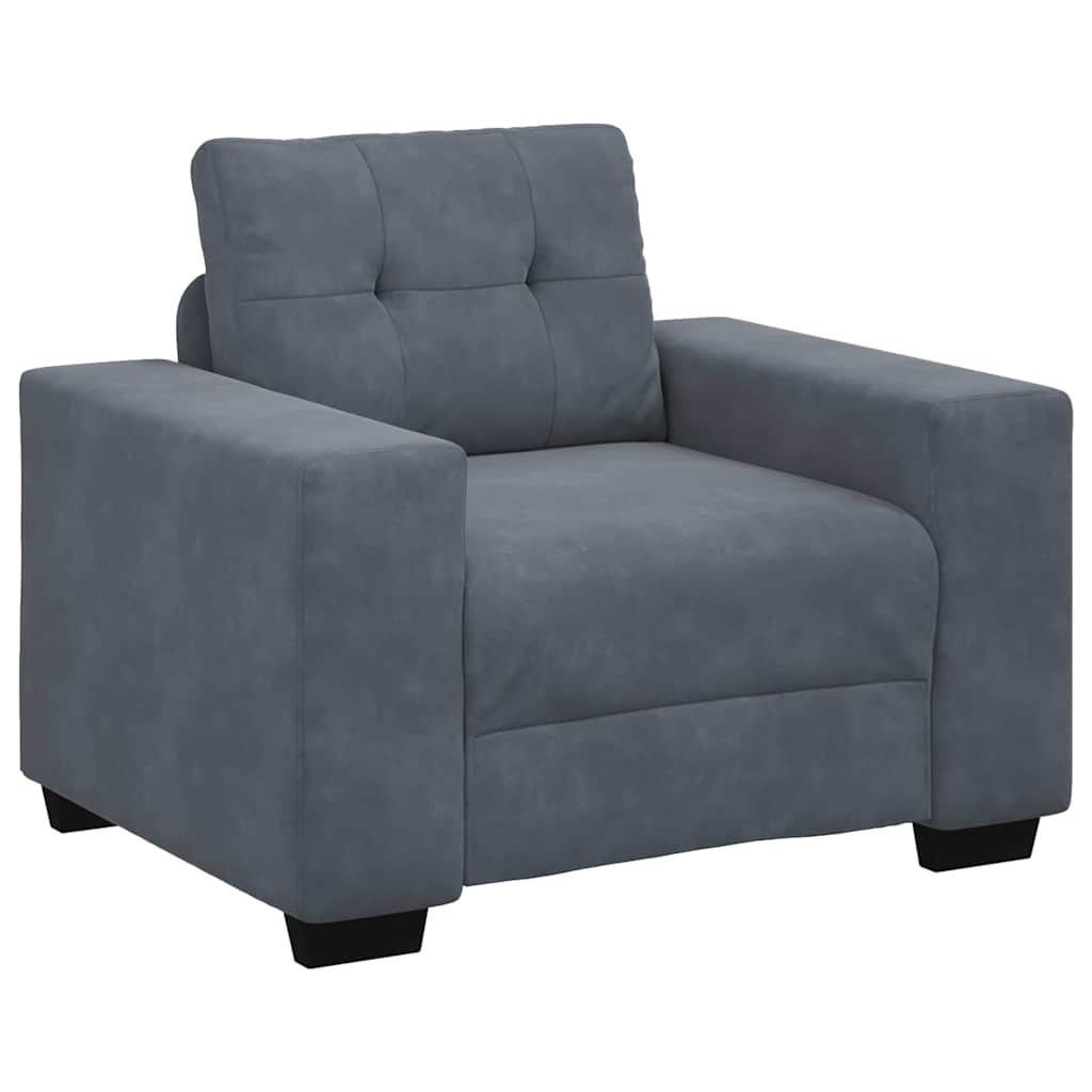 Sofa Set 3 pcs Dunkelgrau 221 x 80 x 80 cm Samt
