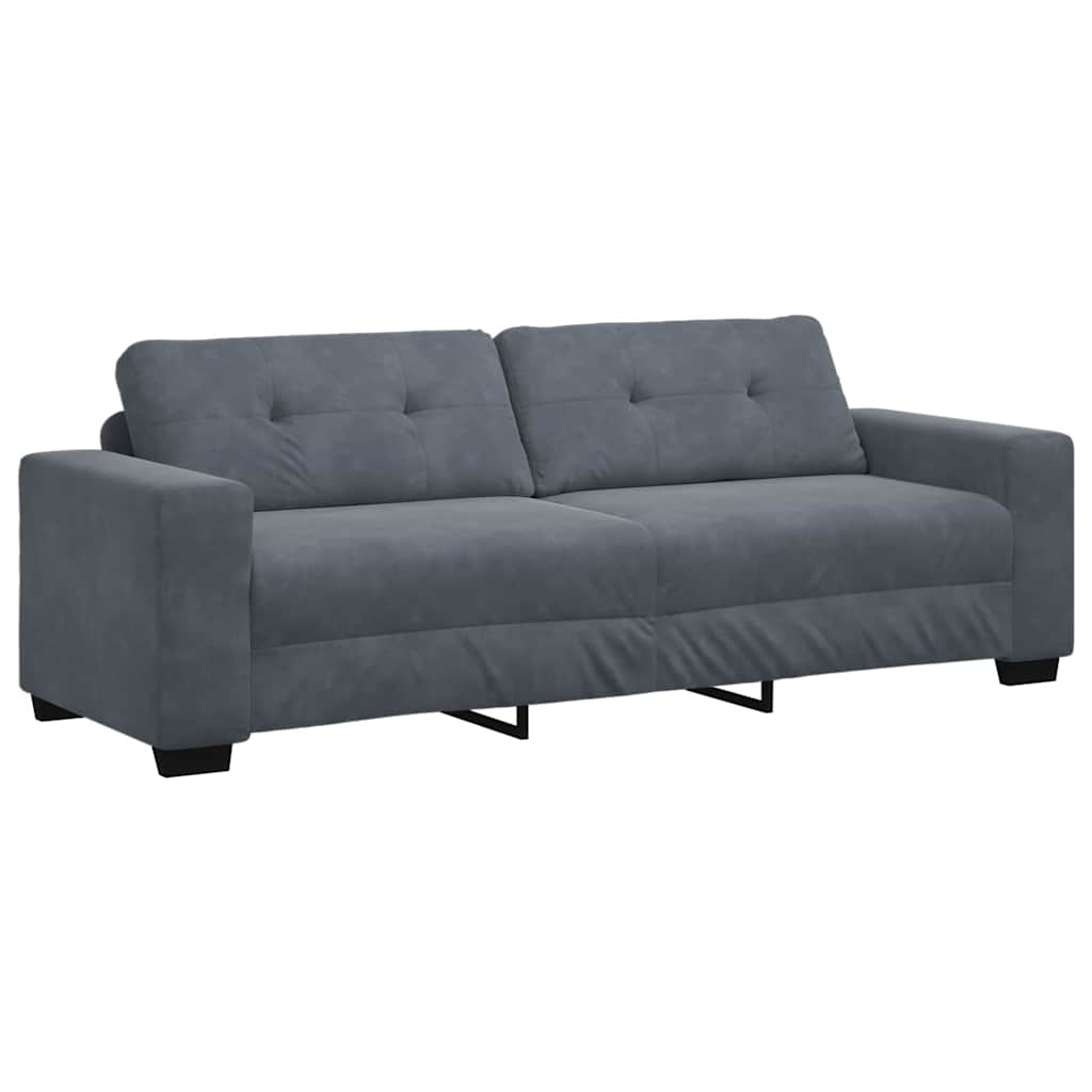 Sofa Set 3 pcs Dunkelgrau 221 x 80 x 80 cm Samt