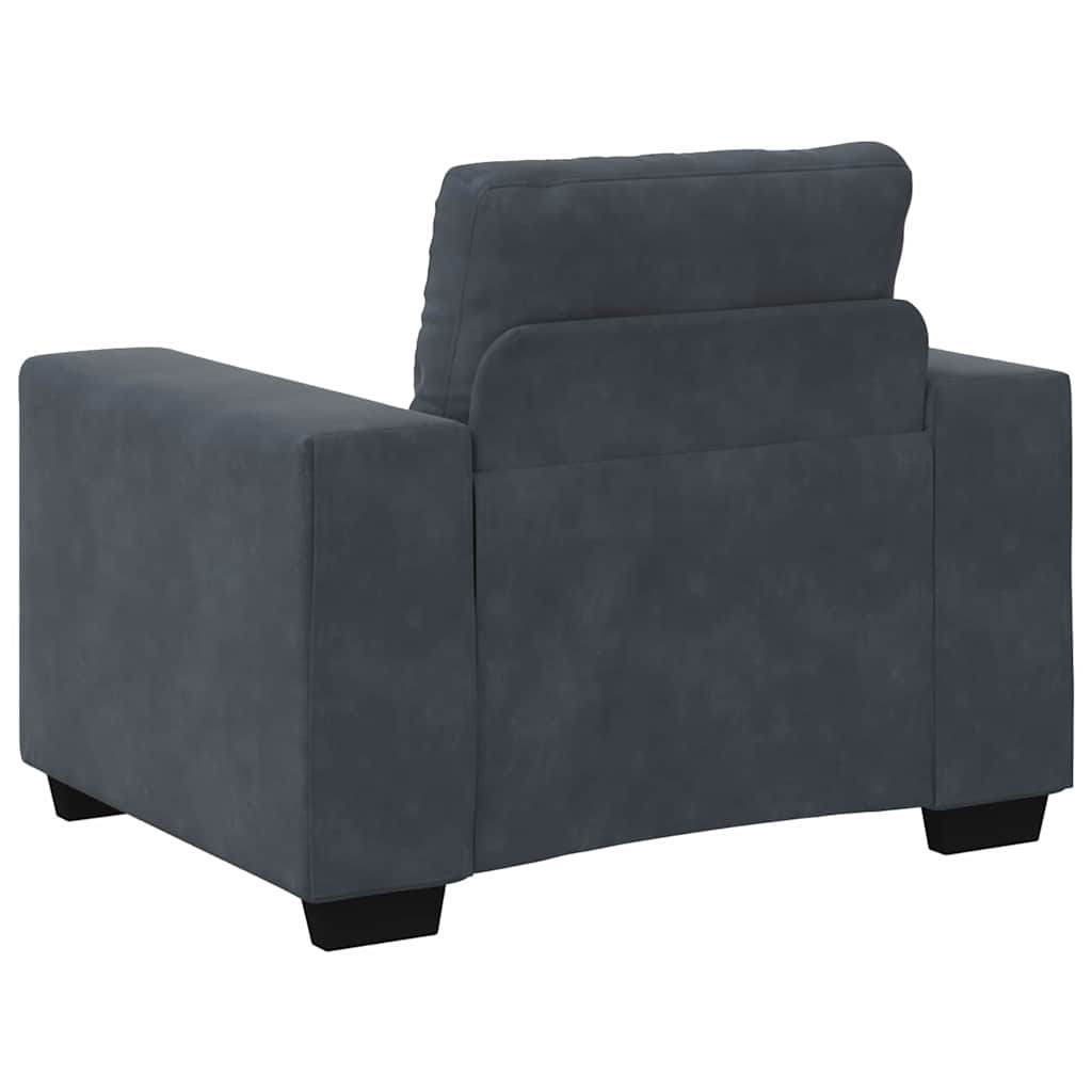 Sofa Set 3 pcs Dunkelgrau 221 x 80 x 80 cm Samt
