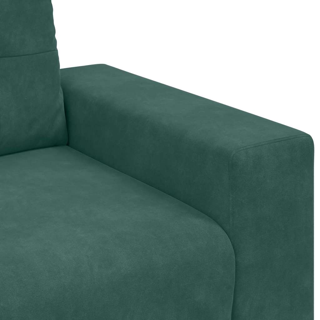 Sofa Set 3 pcs Dunkelgrün 221 x 80 x 80 cm Samt