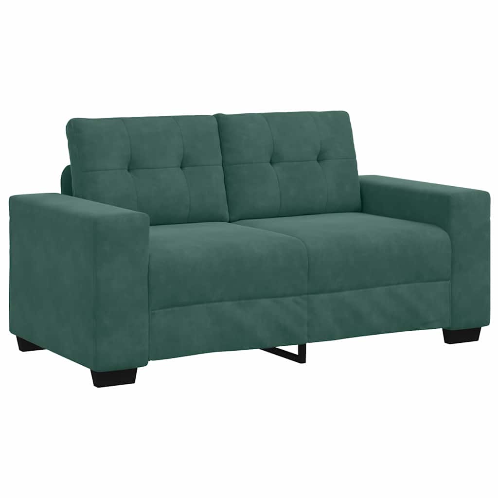 Sofa Set 3 pcs Dunkelgrün 221 x 80 x 80 cm Samt