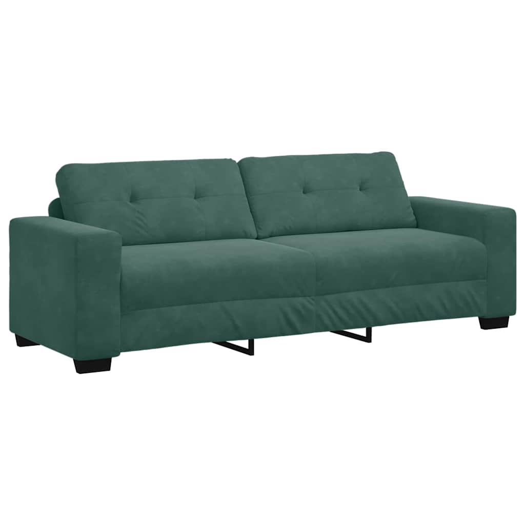 Sofa Set 3 pcs Dunkelgrün 221 x 80 x 80 cm Samt