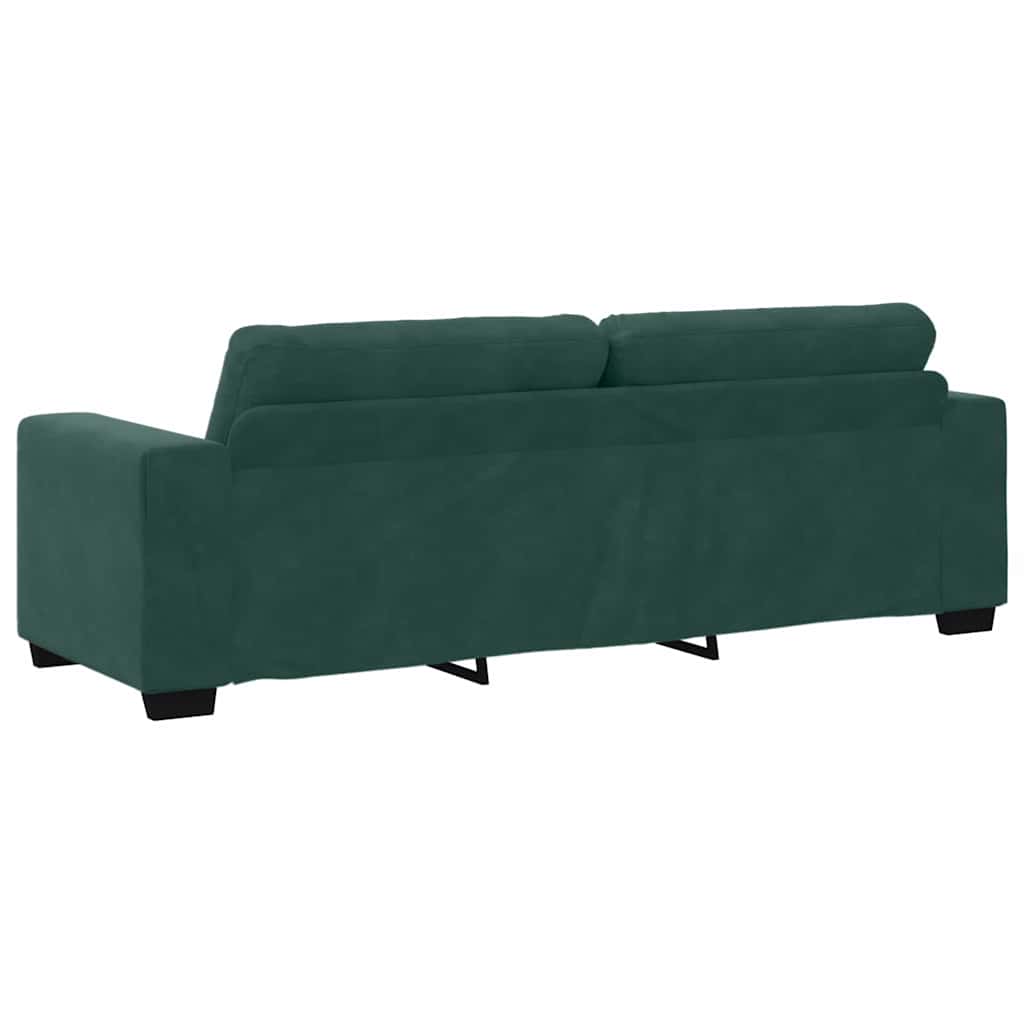 Sofa Set 3 pcs Dunkelgrün 221 x 80 x 80 cm Samt
