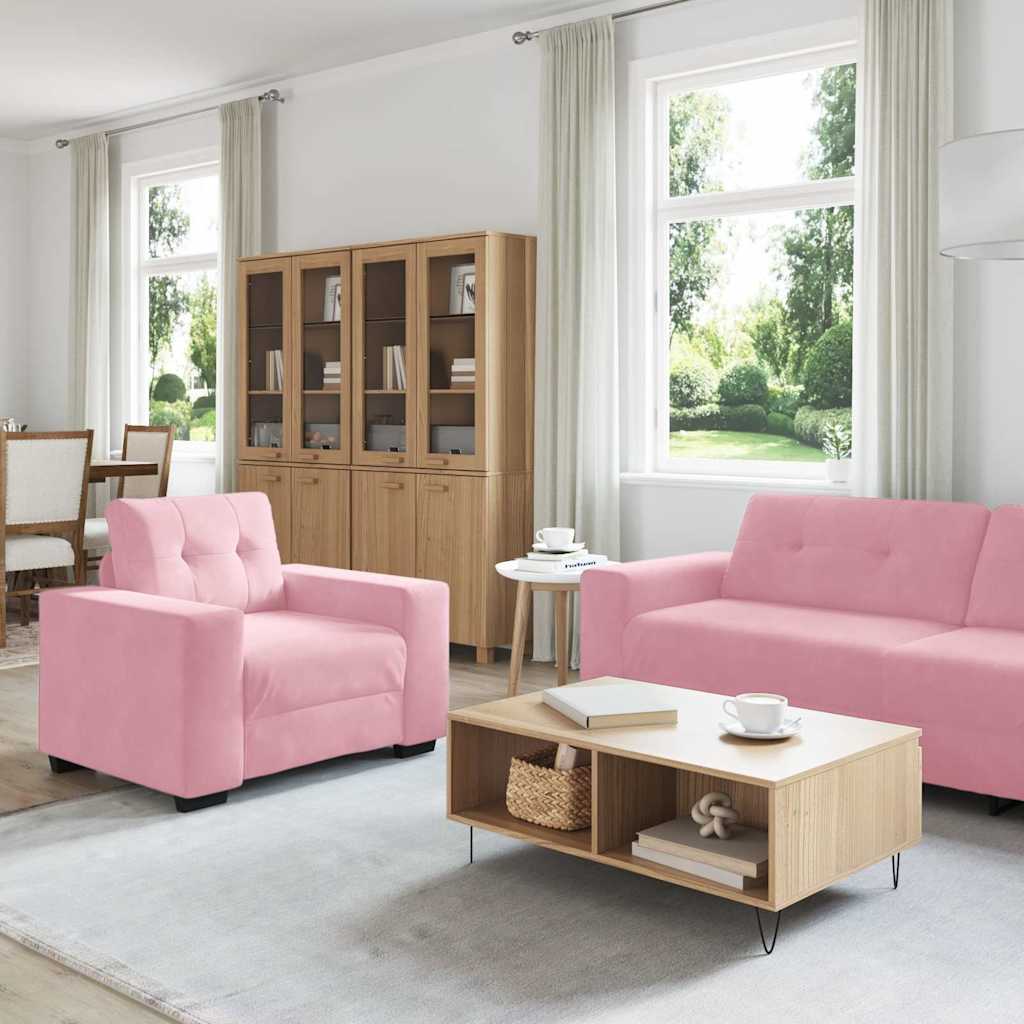 Sofa Set 3 pcs Rosa 221 x 80 x 80 cm Samt