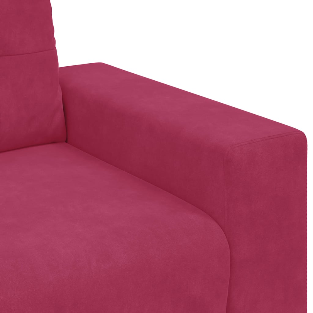 Sofa Set 3 pcs Wind Rot 221 x 80 x 80 cm Samt