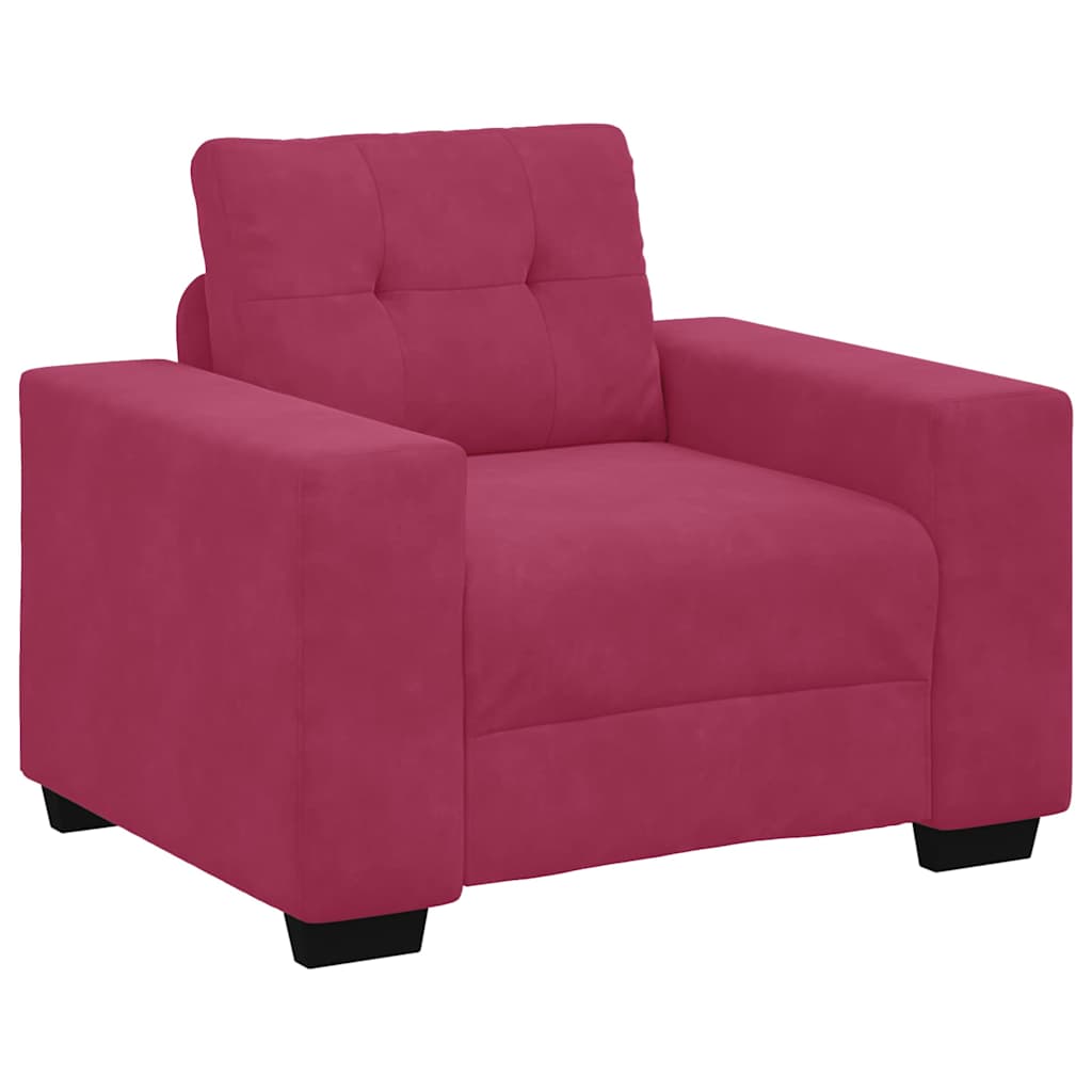 Sofa Set 3 pcs Wind Rot 221 x 80 x 80 cm Samt