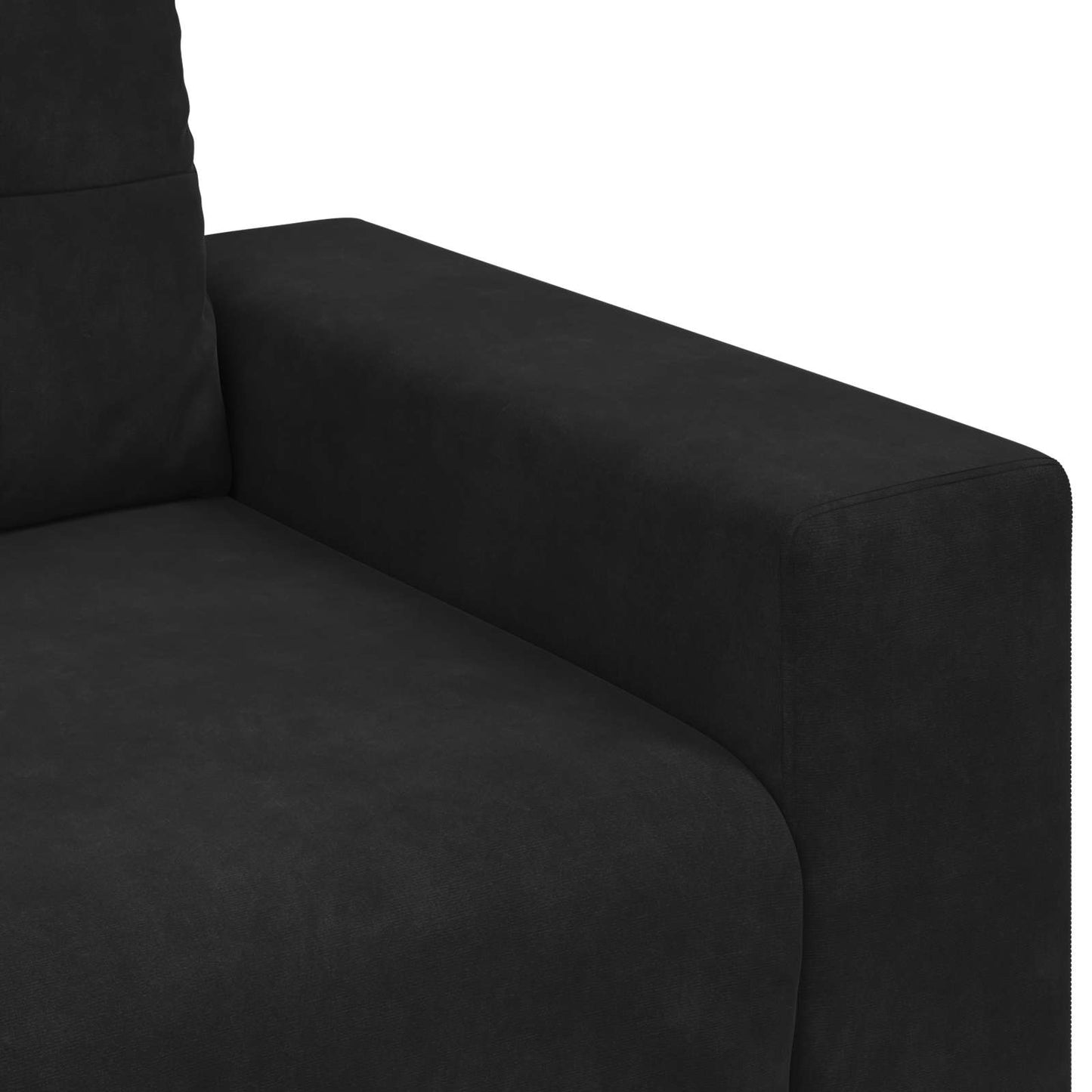 Sofa Set 3 pcs Schwarz 221 x 80 x 80 cm Samt