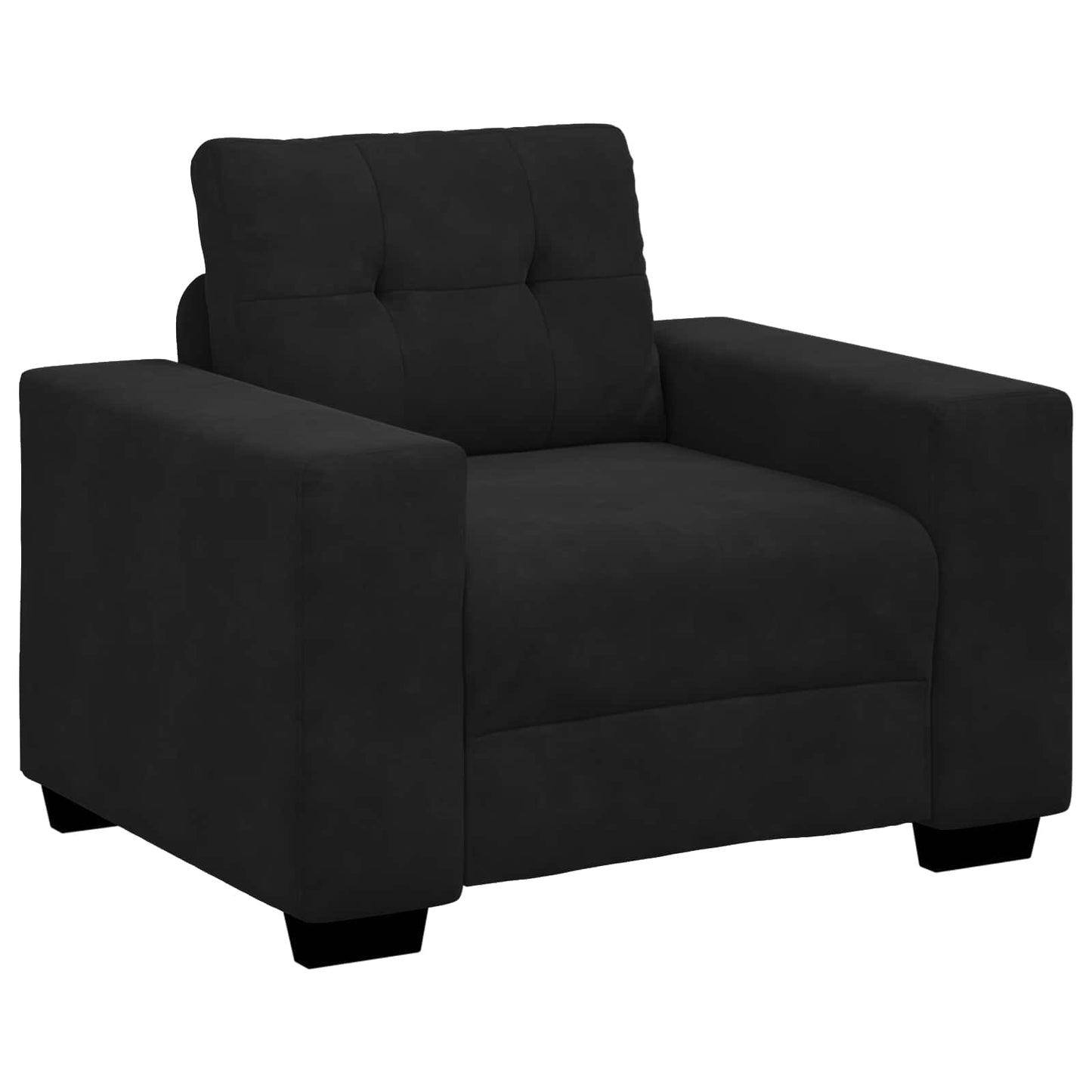 Sofa Set 3 pcs Schwarz 221 x 80 x 80 cm Samt