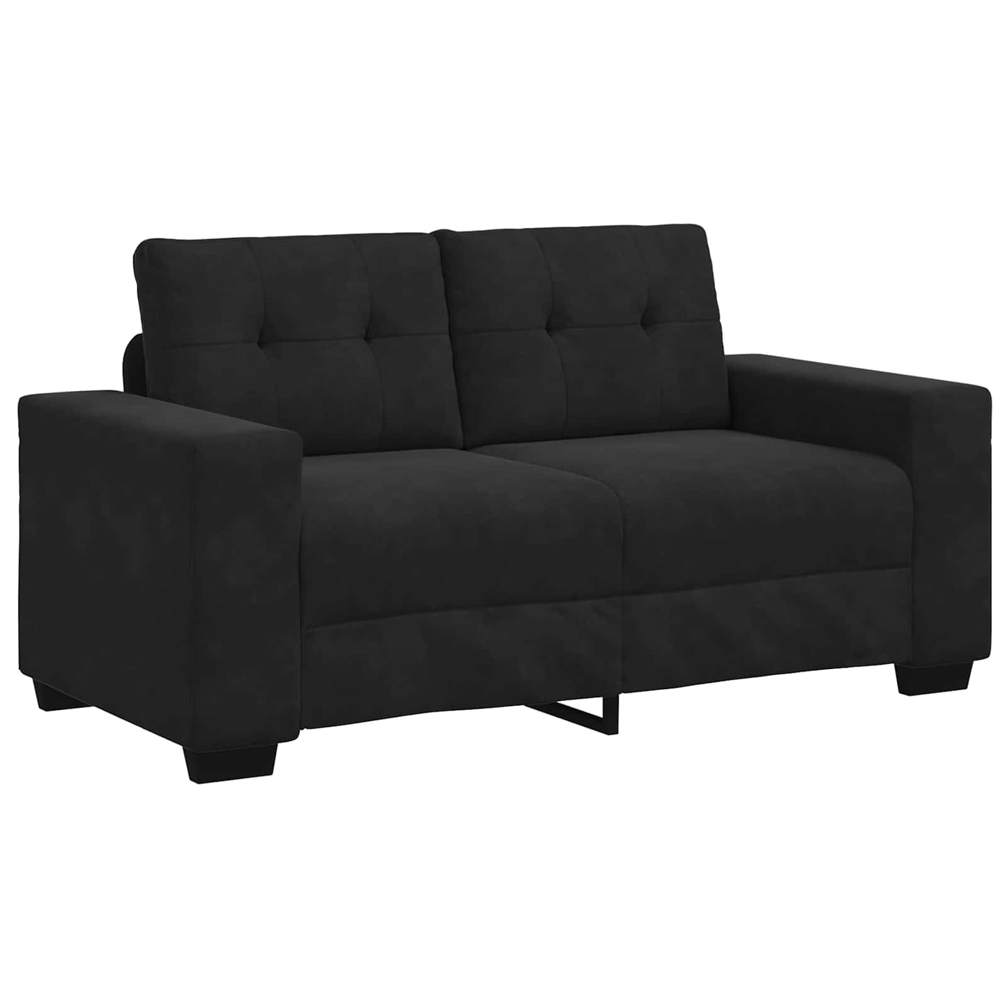 Sofa Set 3 pcs Schwarz 221 x 80 x 80 cm Samt