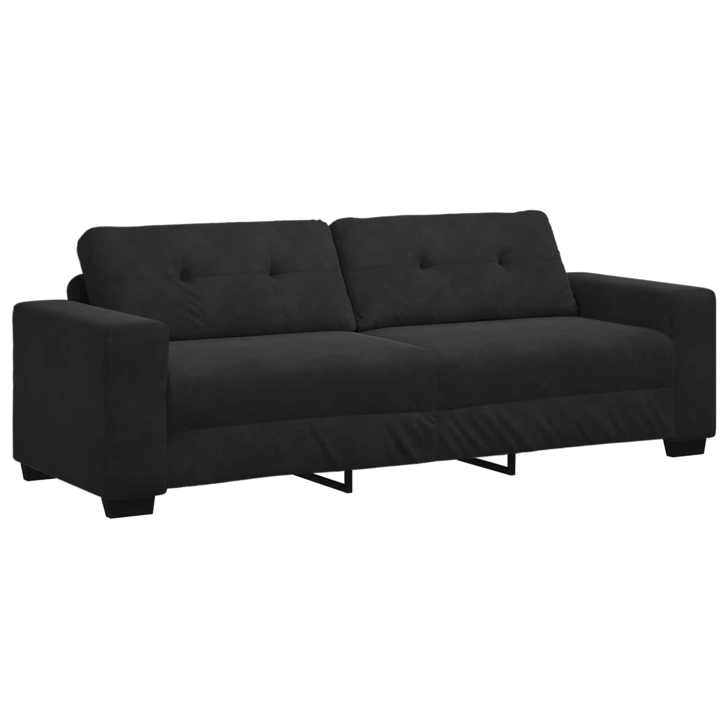Sofa Set 3 pcs Schwarz 221 x 80 x 80 cm Samt