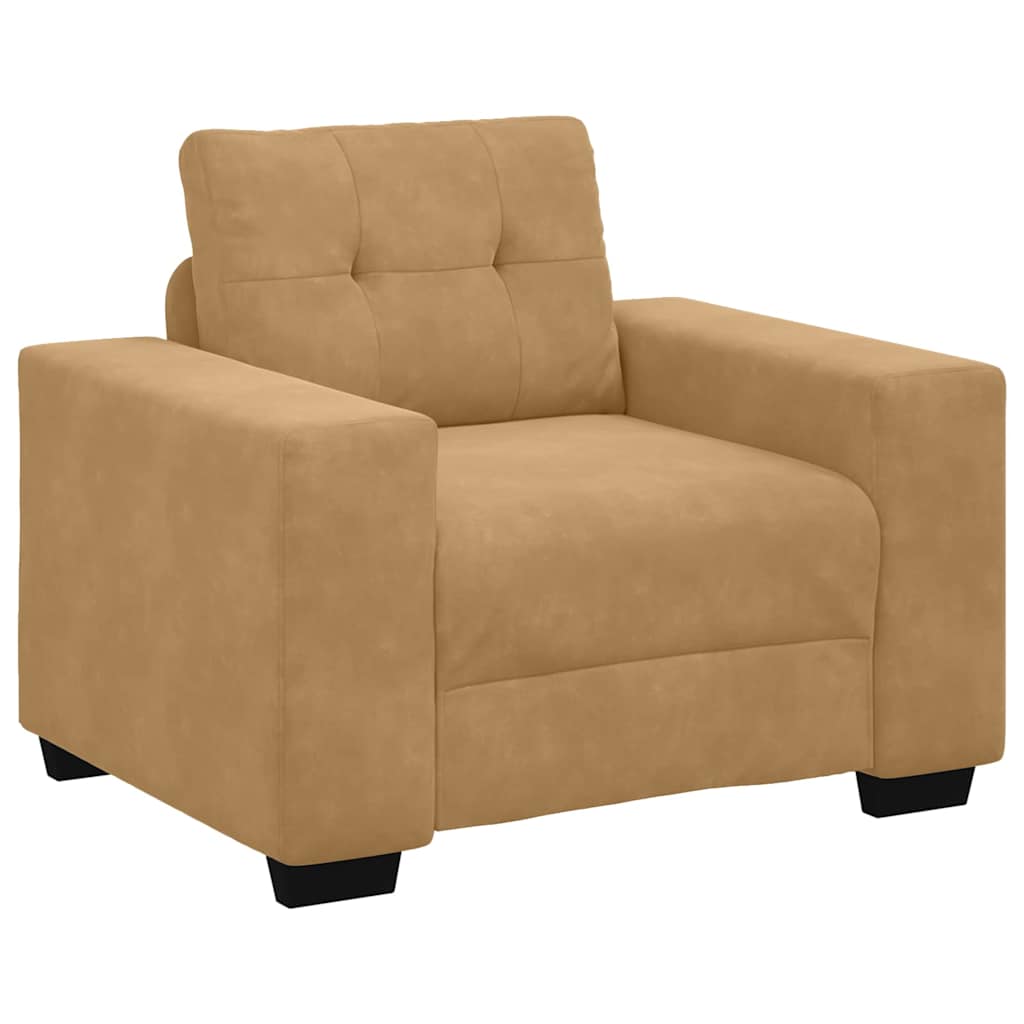 Sofa Set 3 pcs Braun 221 x 80 x 80 cm Samt