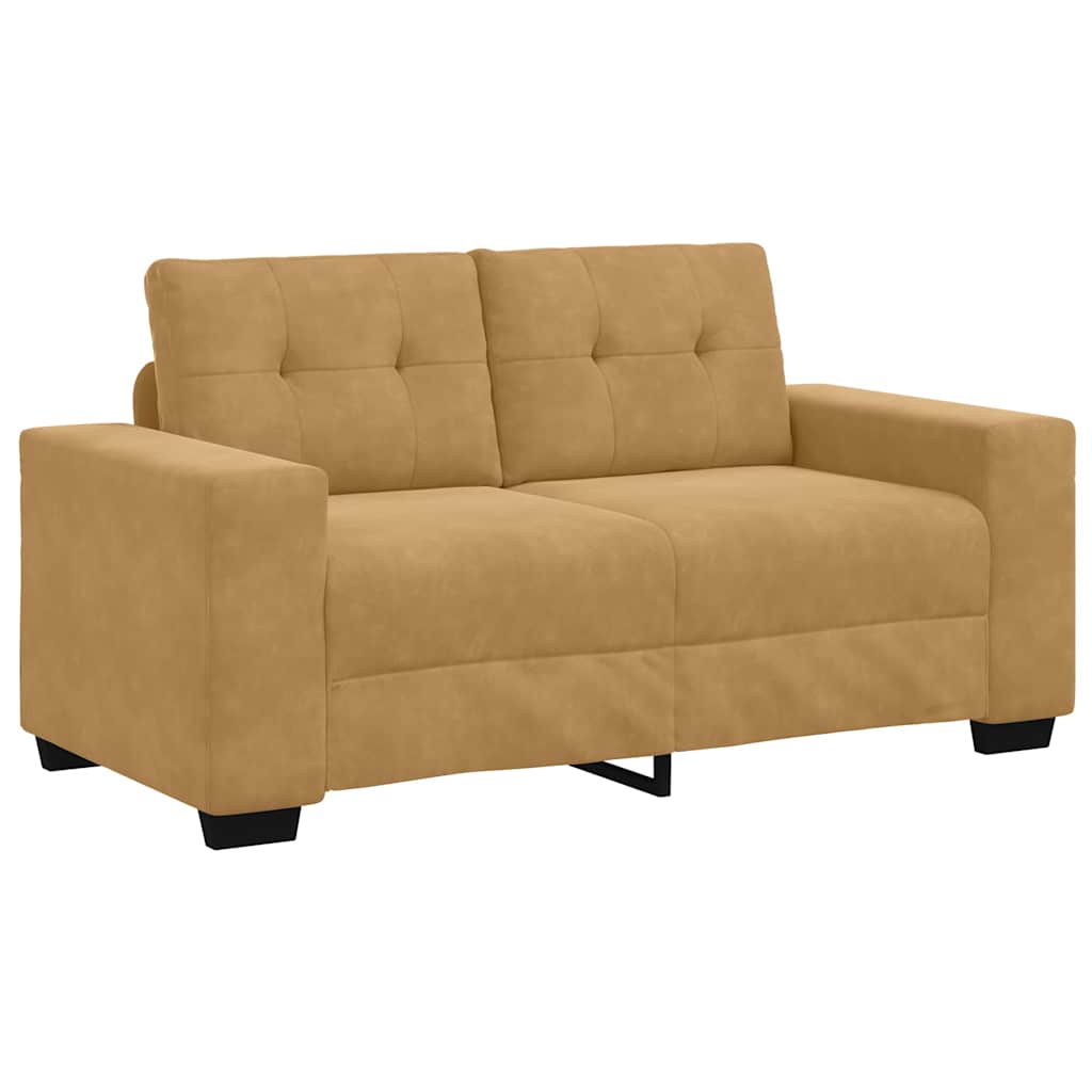 Sofa Set 3 pcs Braun 221 x 80 x 80 cm Samt