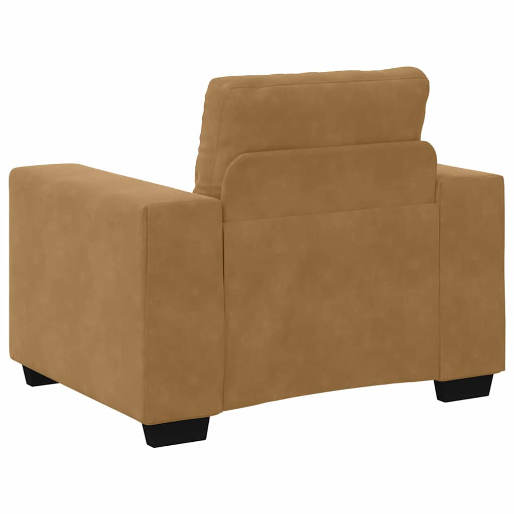 Sofa Set 3 pcs Braun 221 x 80 x 80 cm Samt