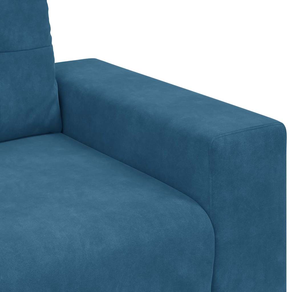 Sofa Set 3 pcs Blau 221 x 80 x 80 cm Samt