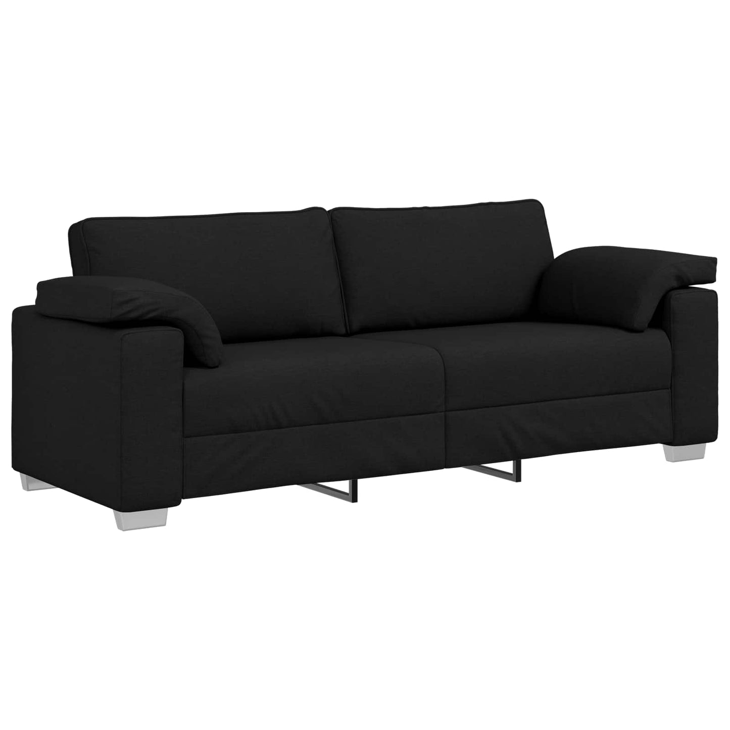 Sofa 3 pcs Schwarz 219 x 80 x 82 cm Leinenmischgewebe