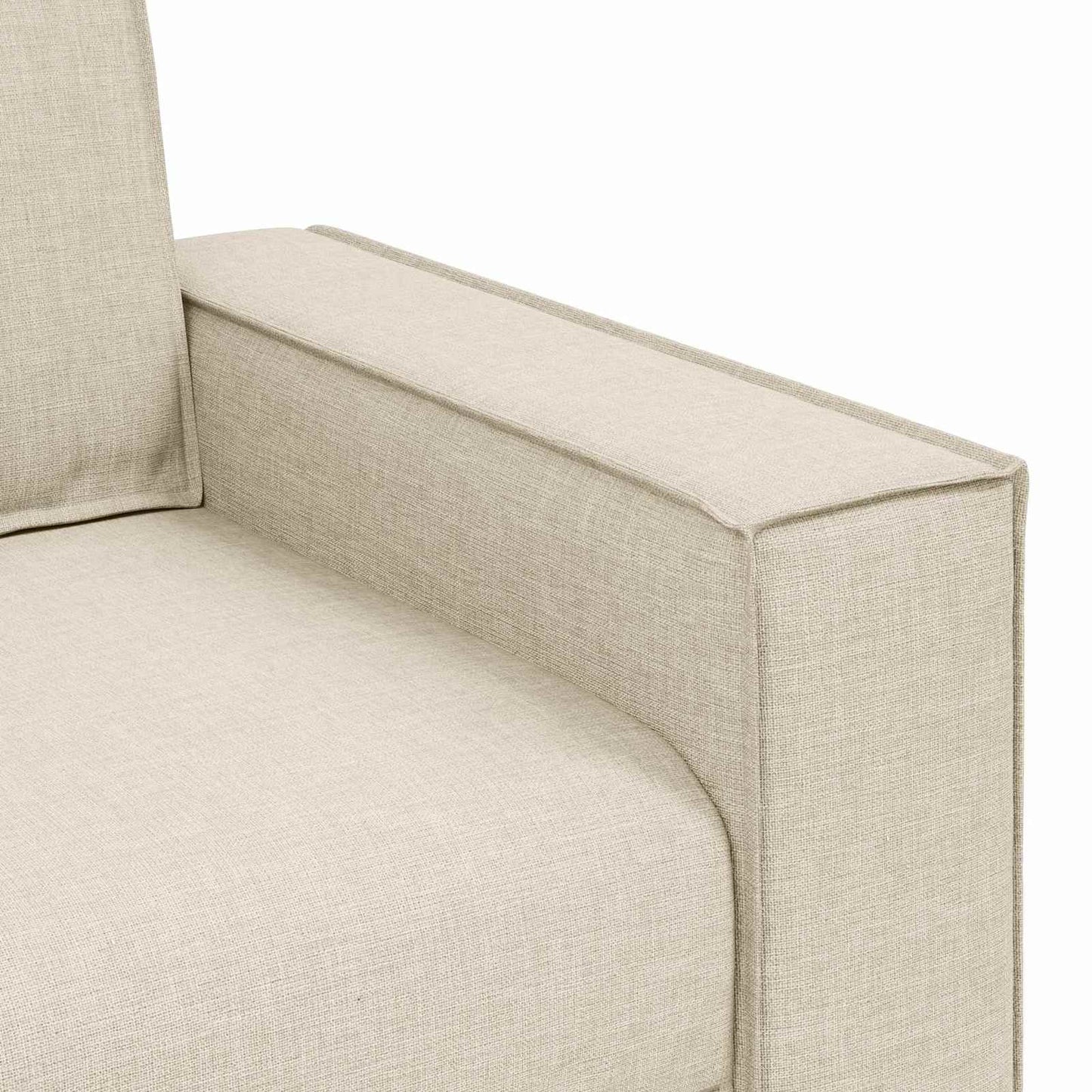 Sofa 2 pcs Beige 220 x 80 x 84 cm Leinenmischgewebe