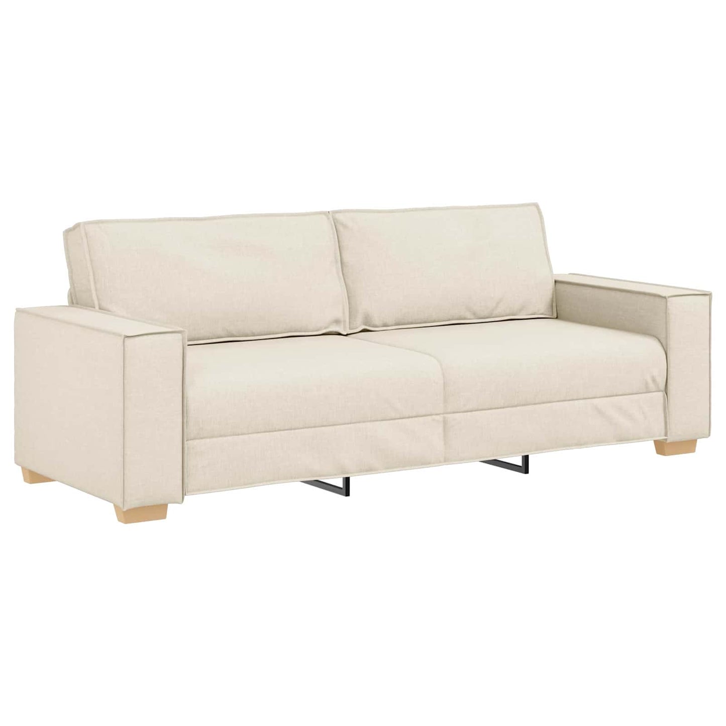 Sofa 2 pcs Beige 220 x 80 x 84 cm Leinenmischgewebe