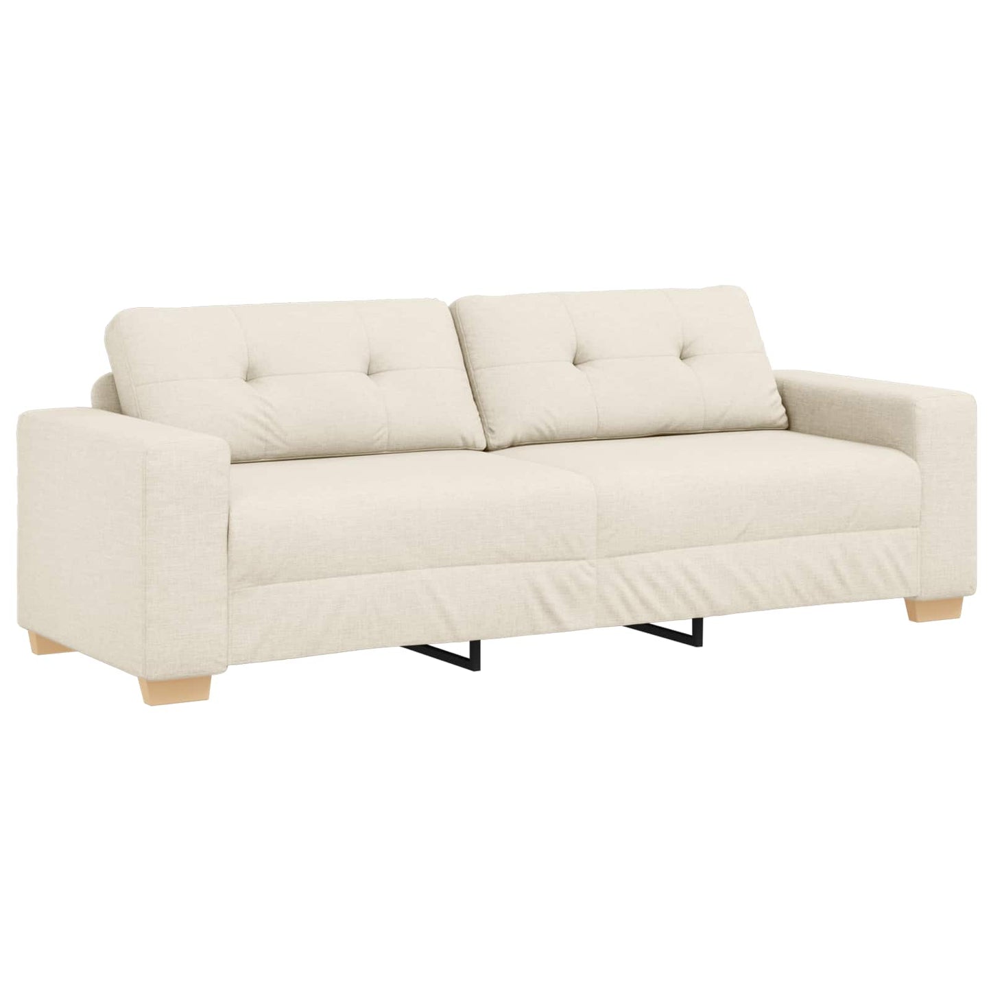 Sofa 2 pcs Beige 221 x 80 x 80 cm Leinenmischgewebe