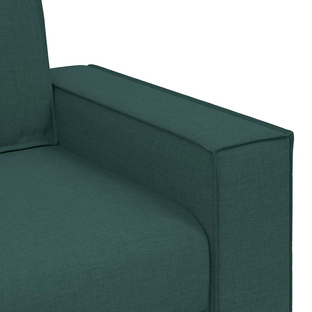 2-teiliges Sofa-Set mit Kissen, dunkelgrüner Stoff