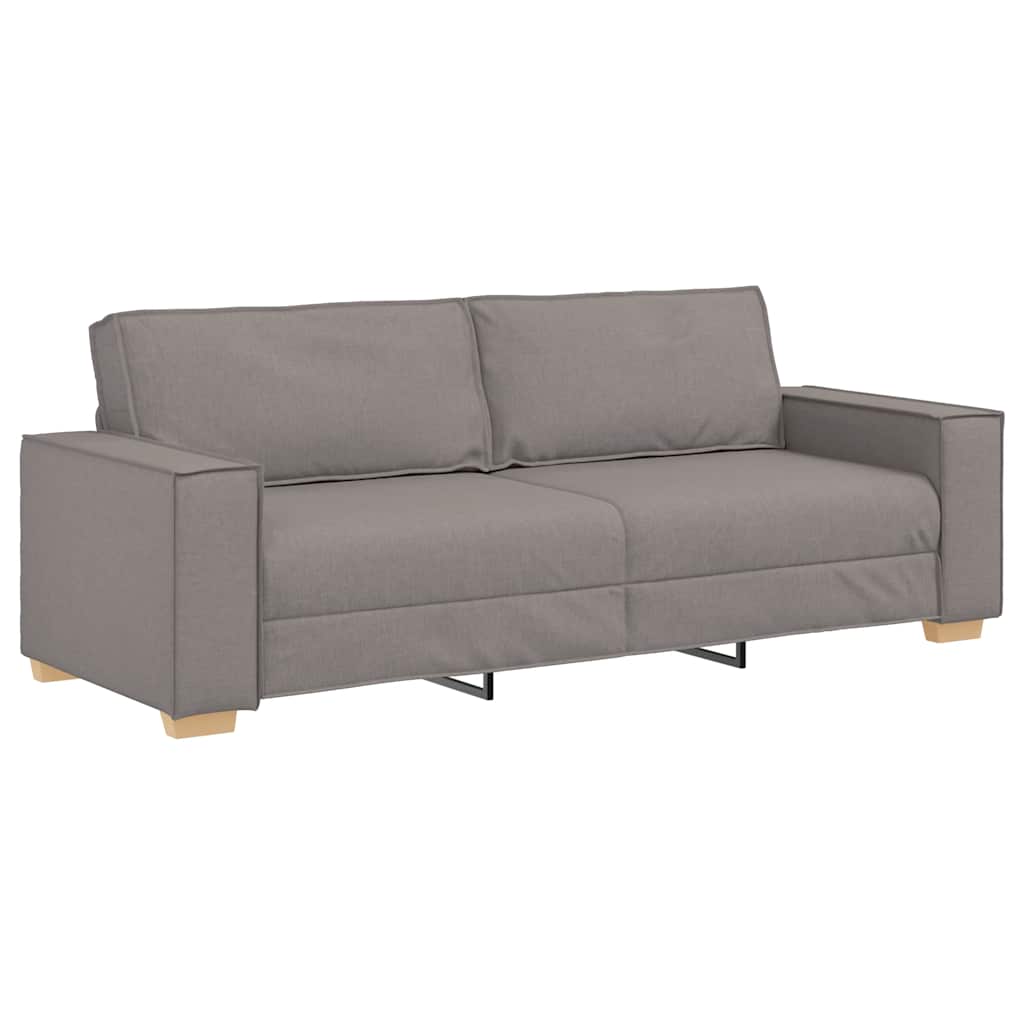 2-tlg. Sofagarnitur mit Kissen Taupe Stoff