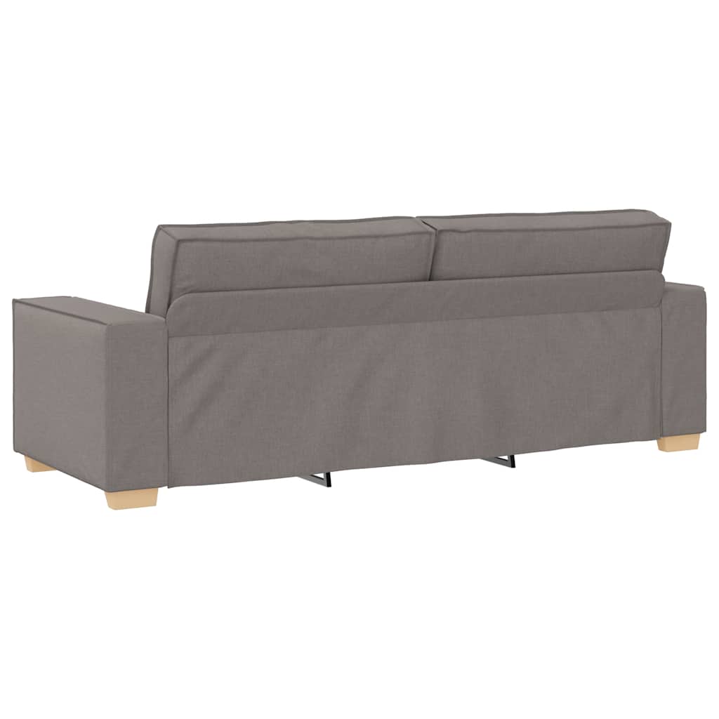 2-tlg. Sofagarnitur mit Kissen Taupe Stoff