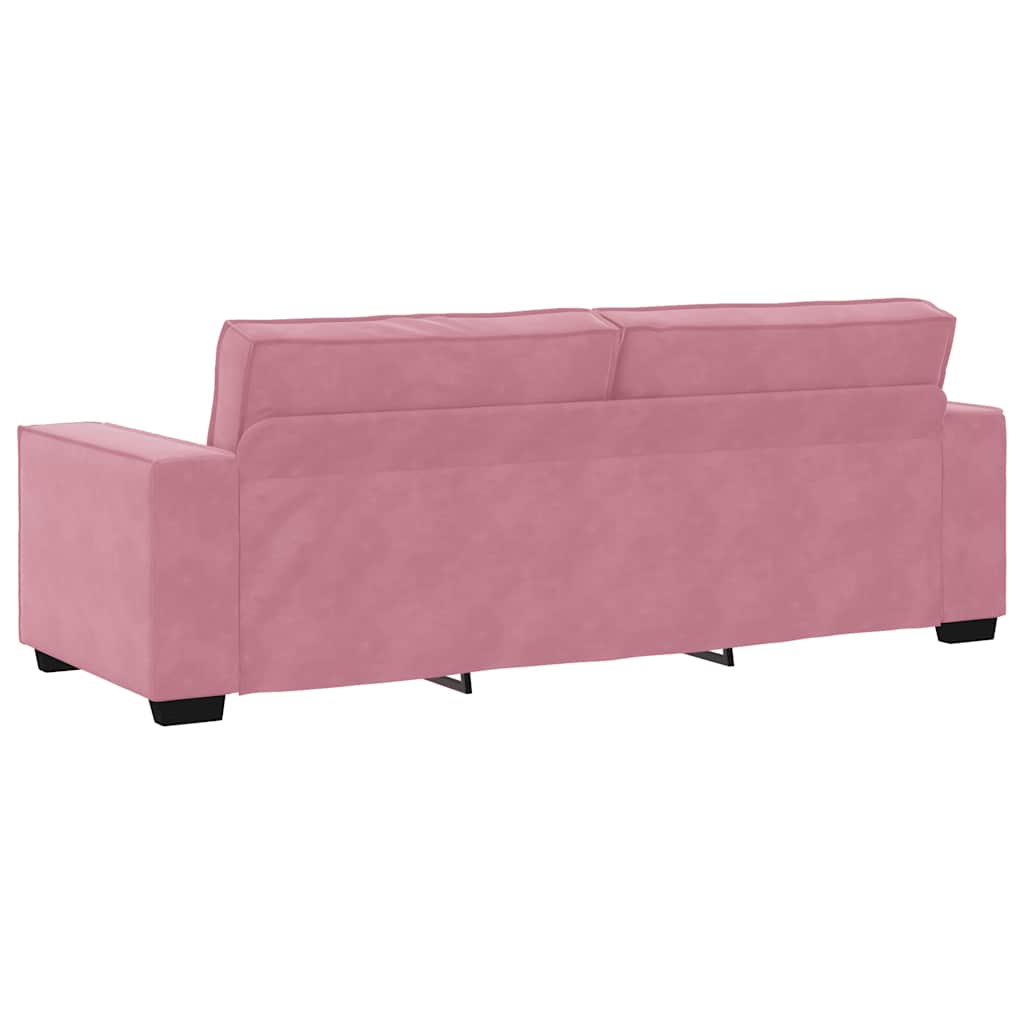 2-tlg. Sofagarnitur mit Kissen Rosa Samt