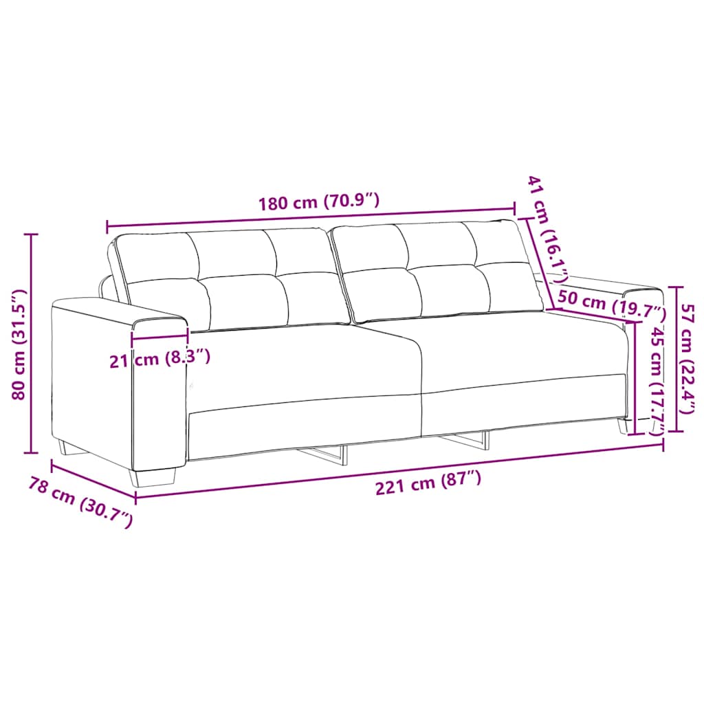 2-teiliges Sofa-Set mit Kissen, dunkelgrauer Stoff