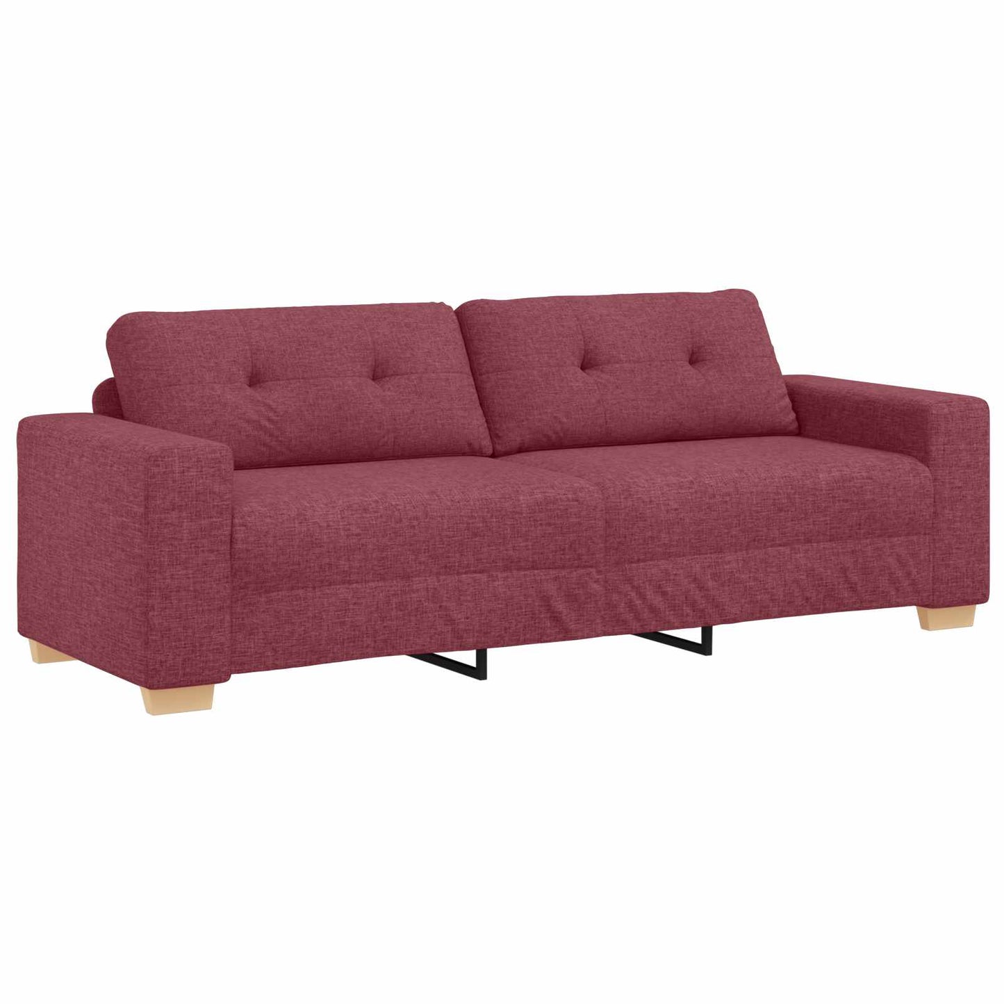 2-tlg. Sofagarnitur mit Kissen Weinrot Stoff