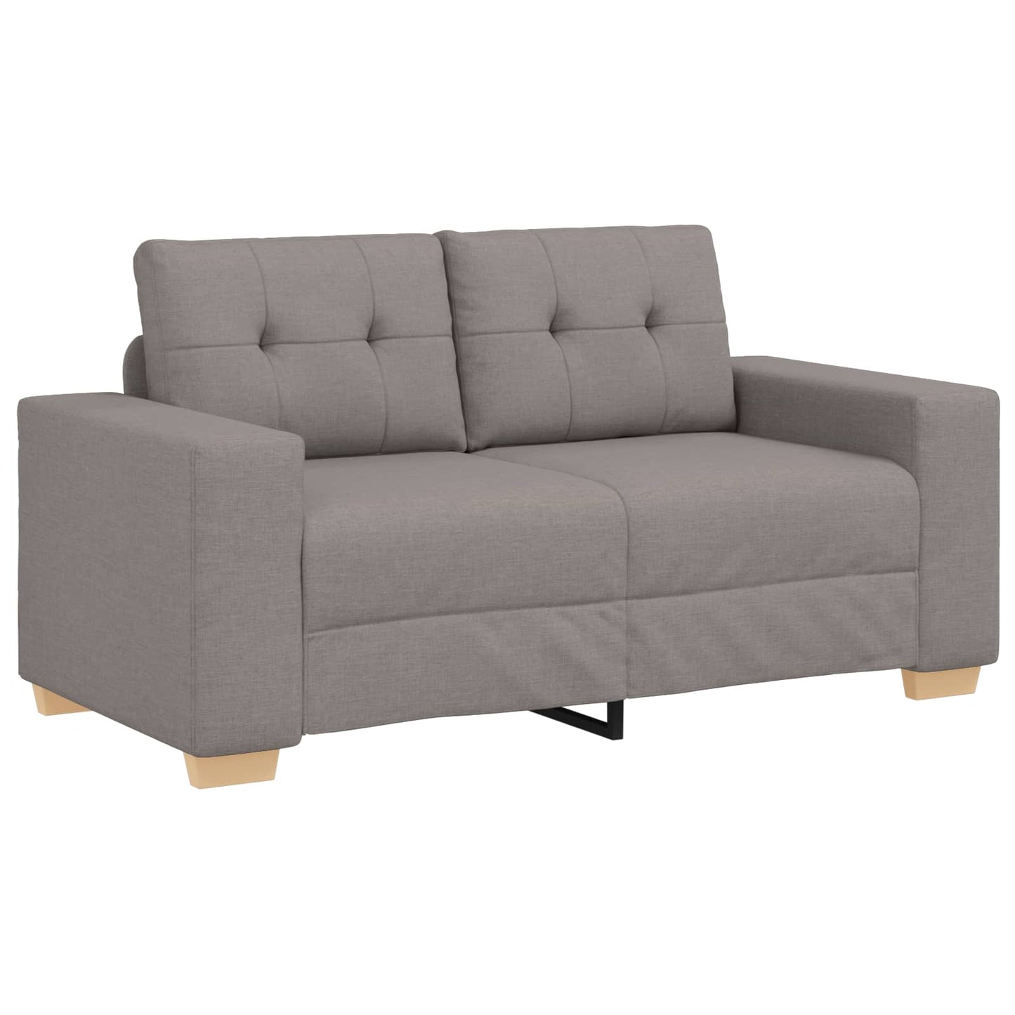 2-tlg. Sofagarnitur mit Kissen Taupe Stoff