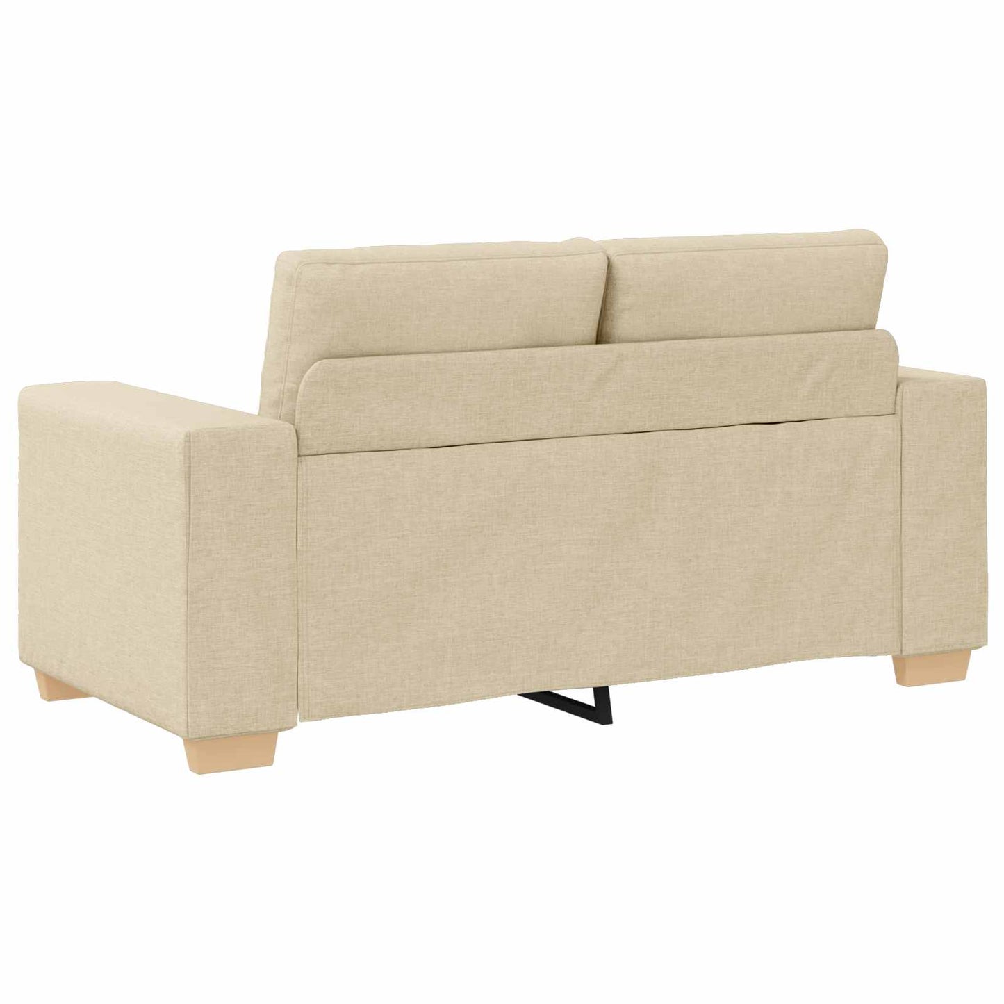 2-tlg. Sofagarnitur mit Kissen Creme Stoff
