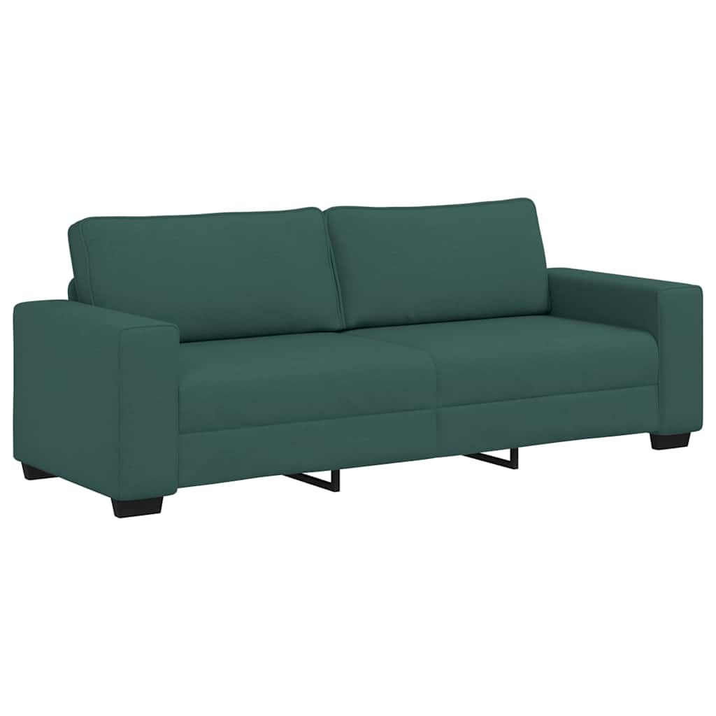 2-teiliges Sofa-Set mit Kissen, dunkelgrüner Stoff