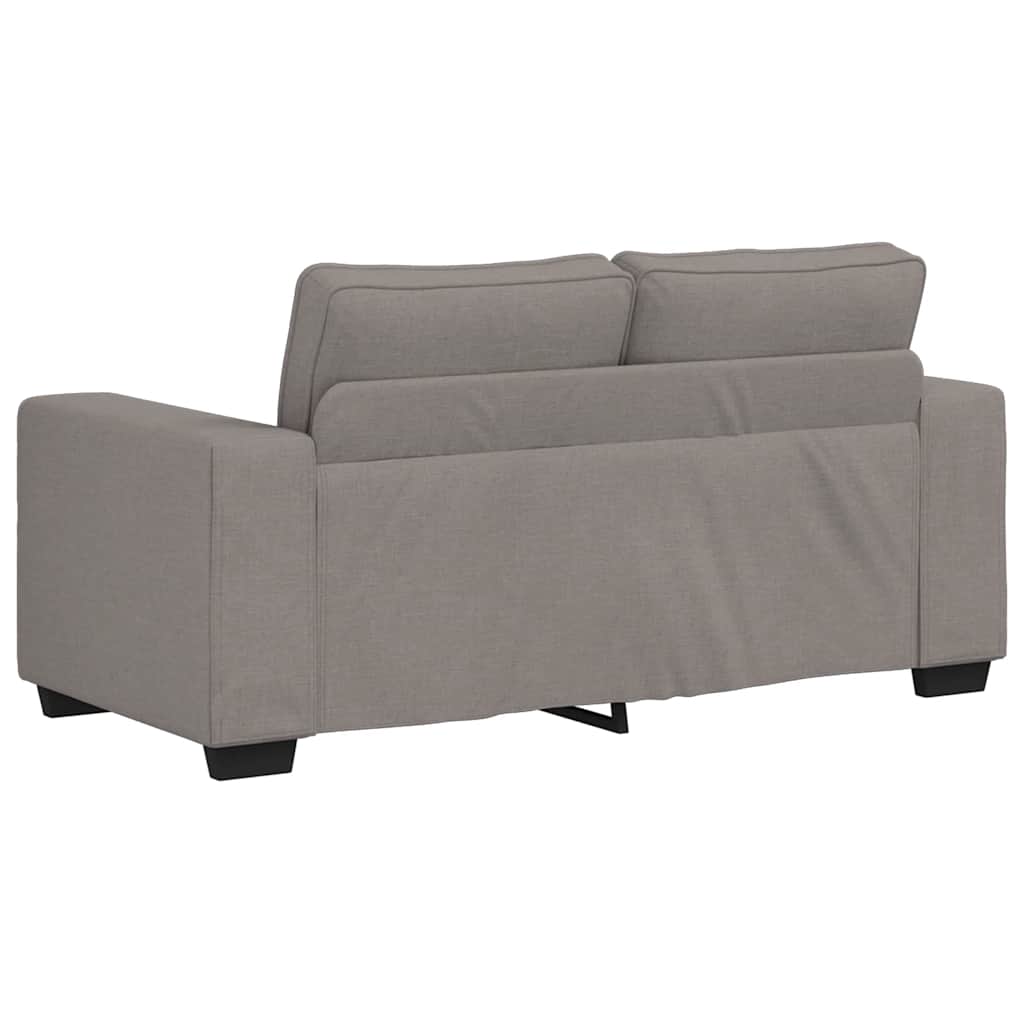2-tlg. Sofagarnitur mit Kissen Taupe Stoff