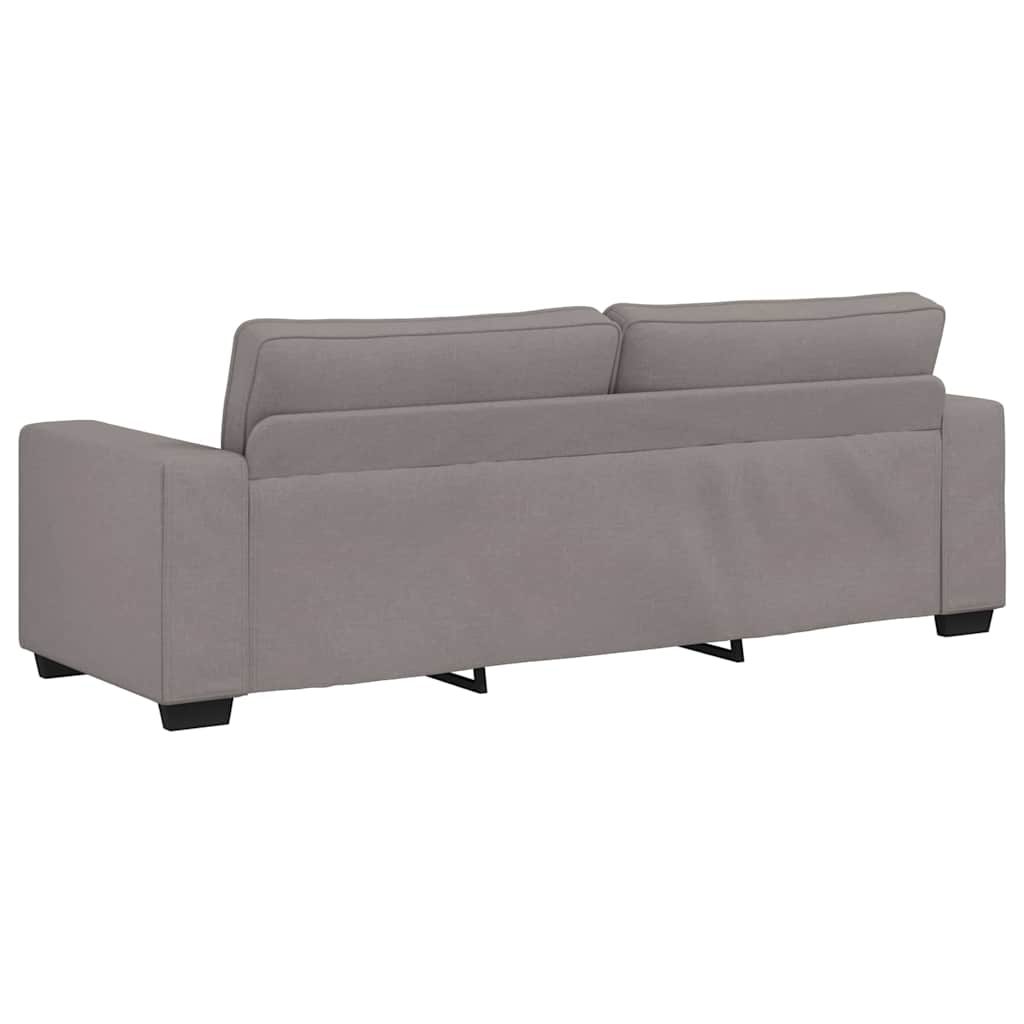 2-tlg. Sofagarnitur mit Kissen Taupe Stoff