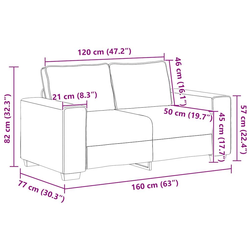 2-tlg. Sofagarnitur mit Kissen Taupe Stoff
