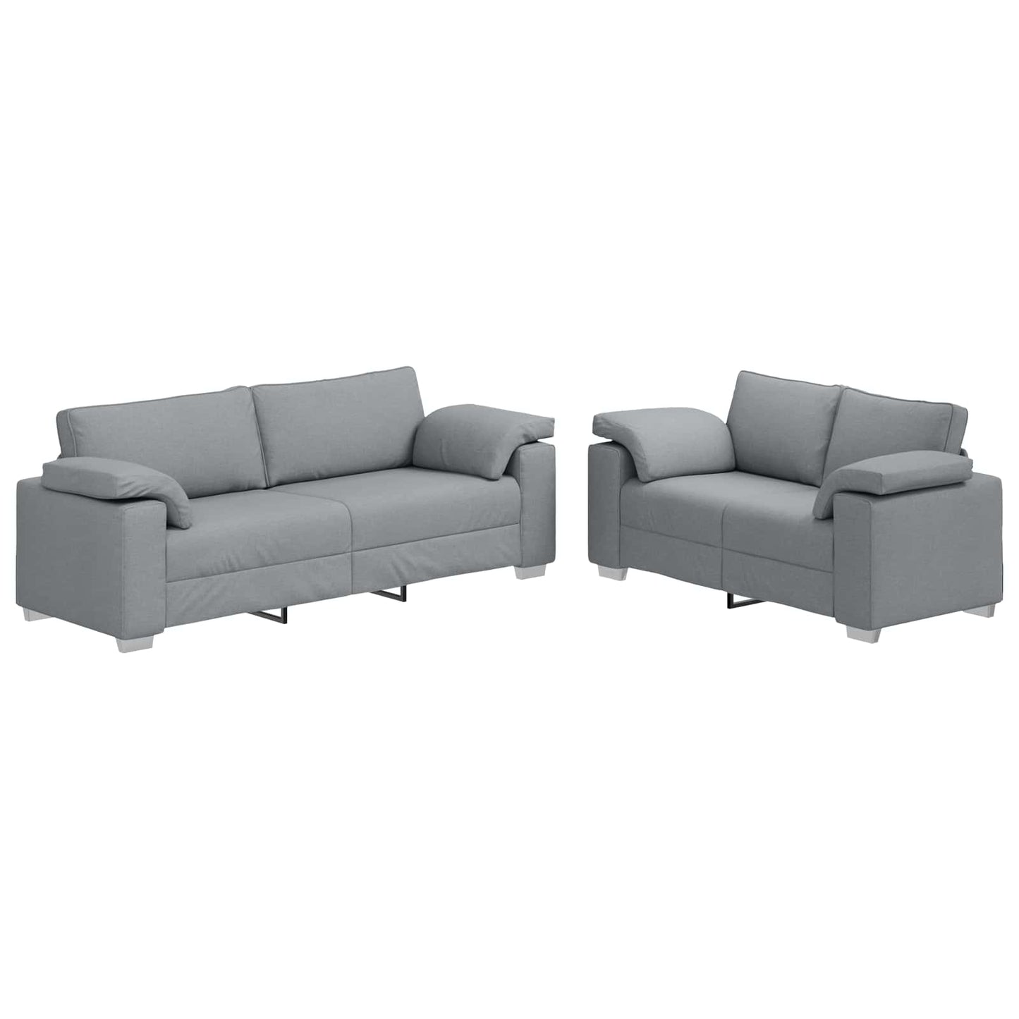 Sofa 2 pcs Hellgrau 219 x 80 x 82 cm Stoff
