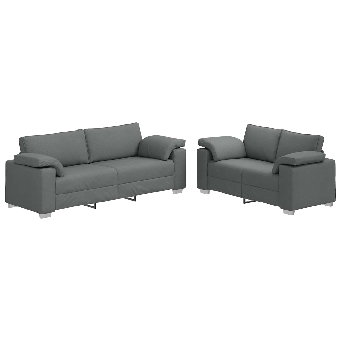 Sofa 2 pcs Dunkelgrau 219 x 80 x 82 cm Stoff