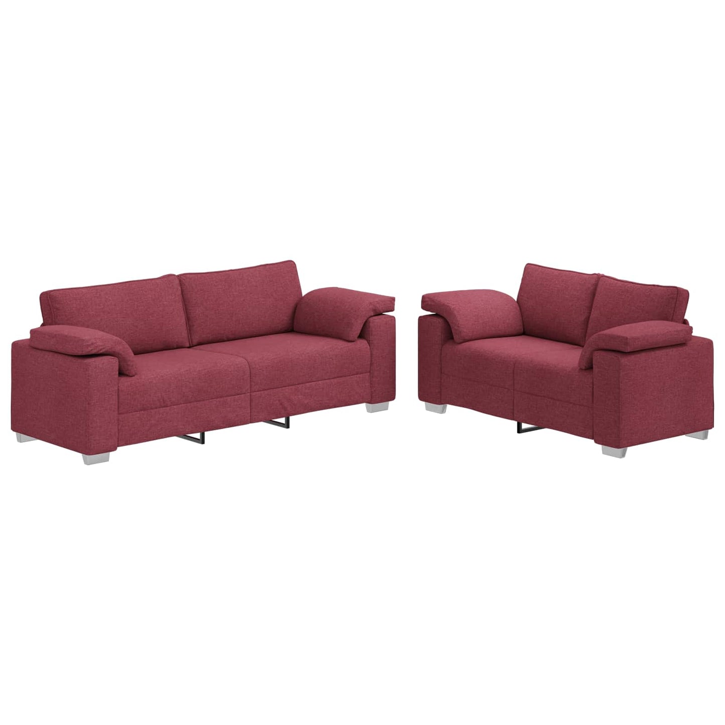 Sofa 2 pcs Weinrot 219 x 80 x 82 cm Stoff