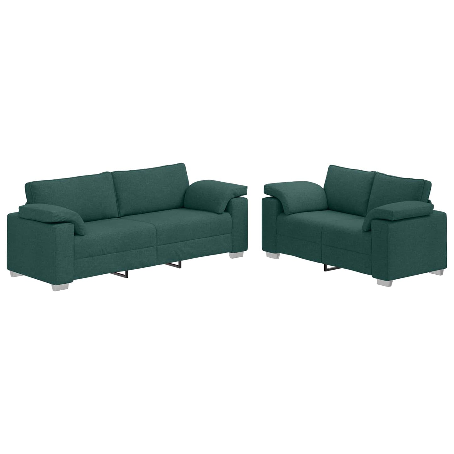 Sofa 2 pcs Dunkelgrün 219 x 80 x 82 cm Stoff