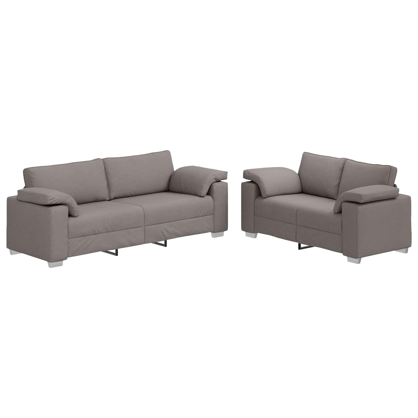 Sofa 2 pcs Taupe 219 x 80 x 82 cm Stoff