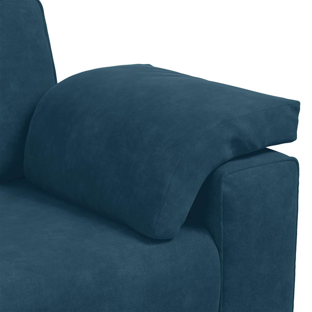 2-teiliges Sofa-Set mit Kissen, blauer Samt