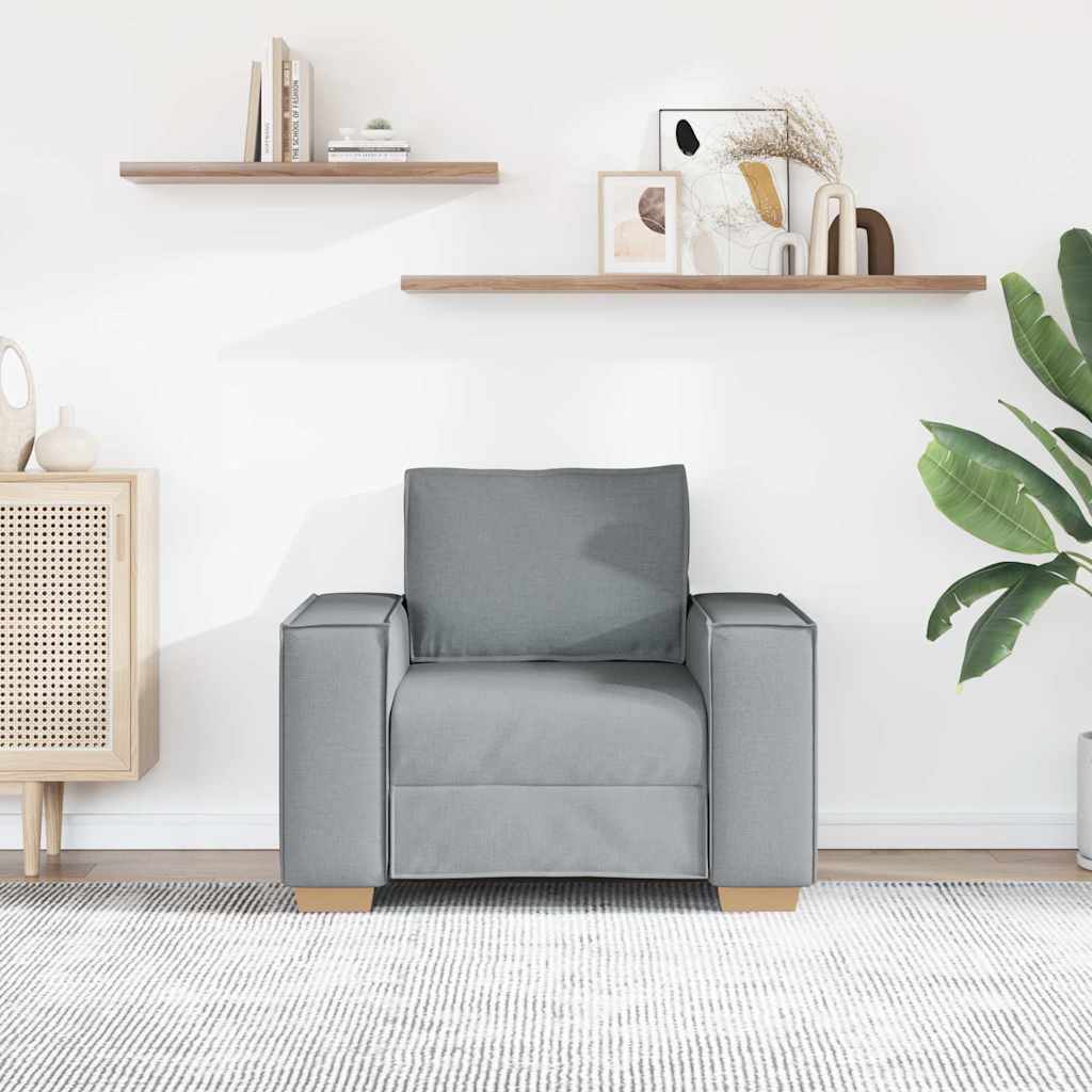 Sofa Stuhl Hellgrau 100x78x84 cm Stoff
