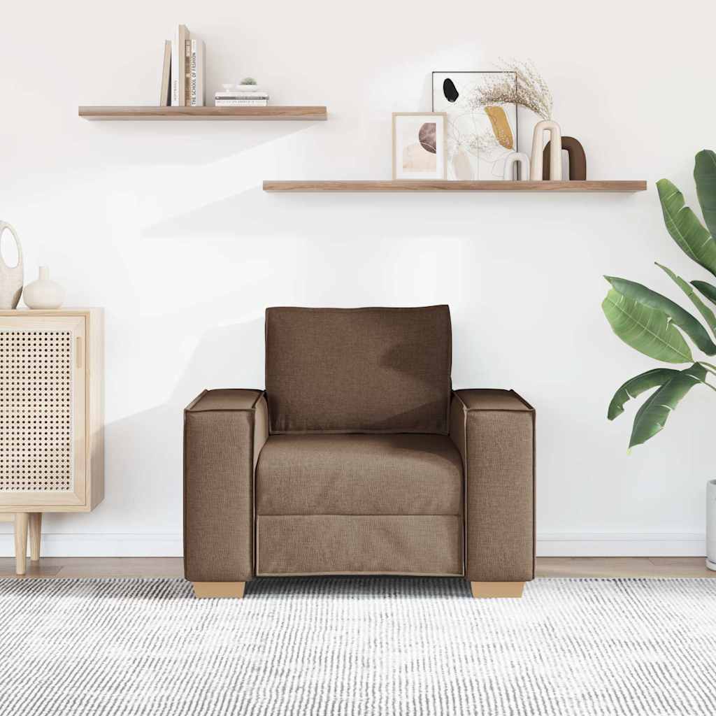 Sofa Stuhl Braun 100x78x84 cm Stoff